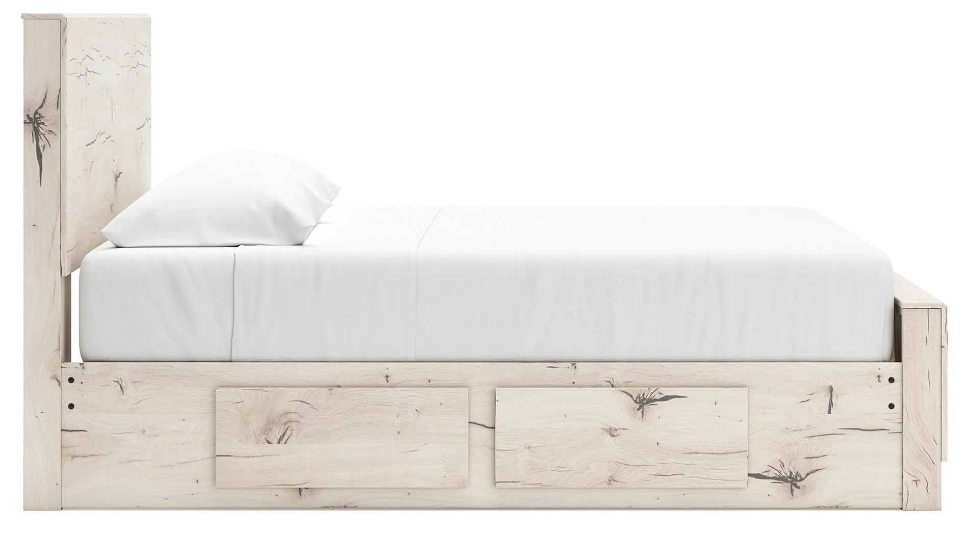 Lawroy Light Natural Storage Panel Bedroom Set with 2 One-Side Drawers - Image 6