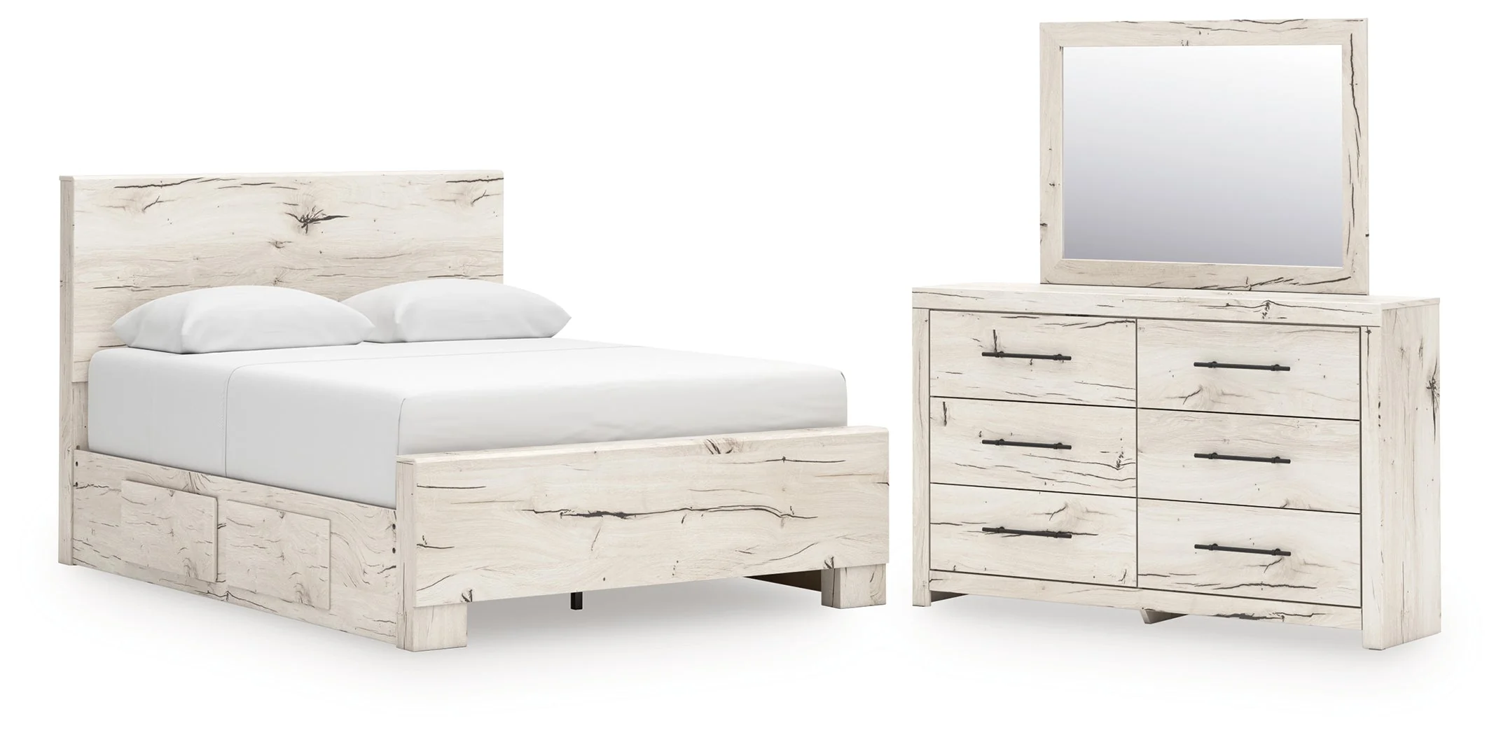 Lawroy Light Natural Storage Panel Bedroom Set with 4 Side Drawers - Image 27