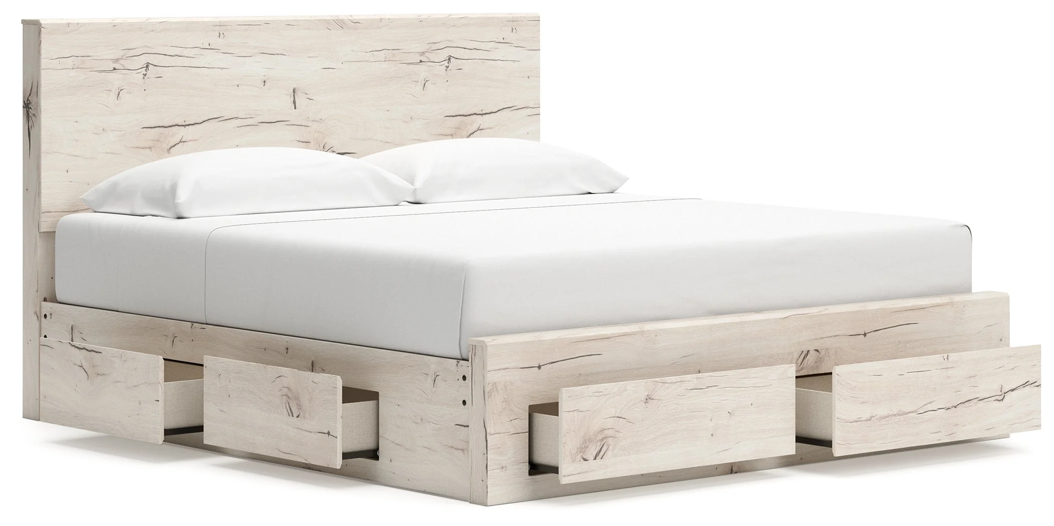 Lawroy Light Natural Storage Panel Bedroom Set with 6 Drawers - Image 3