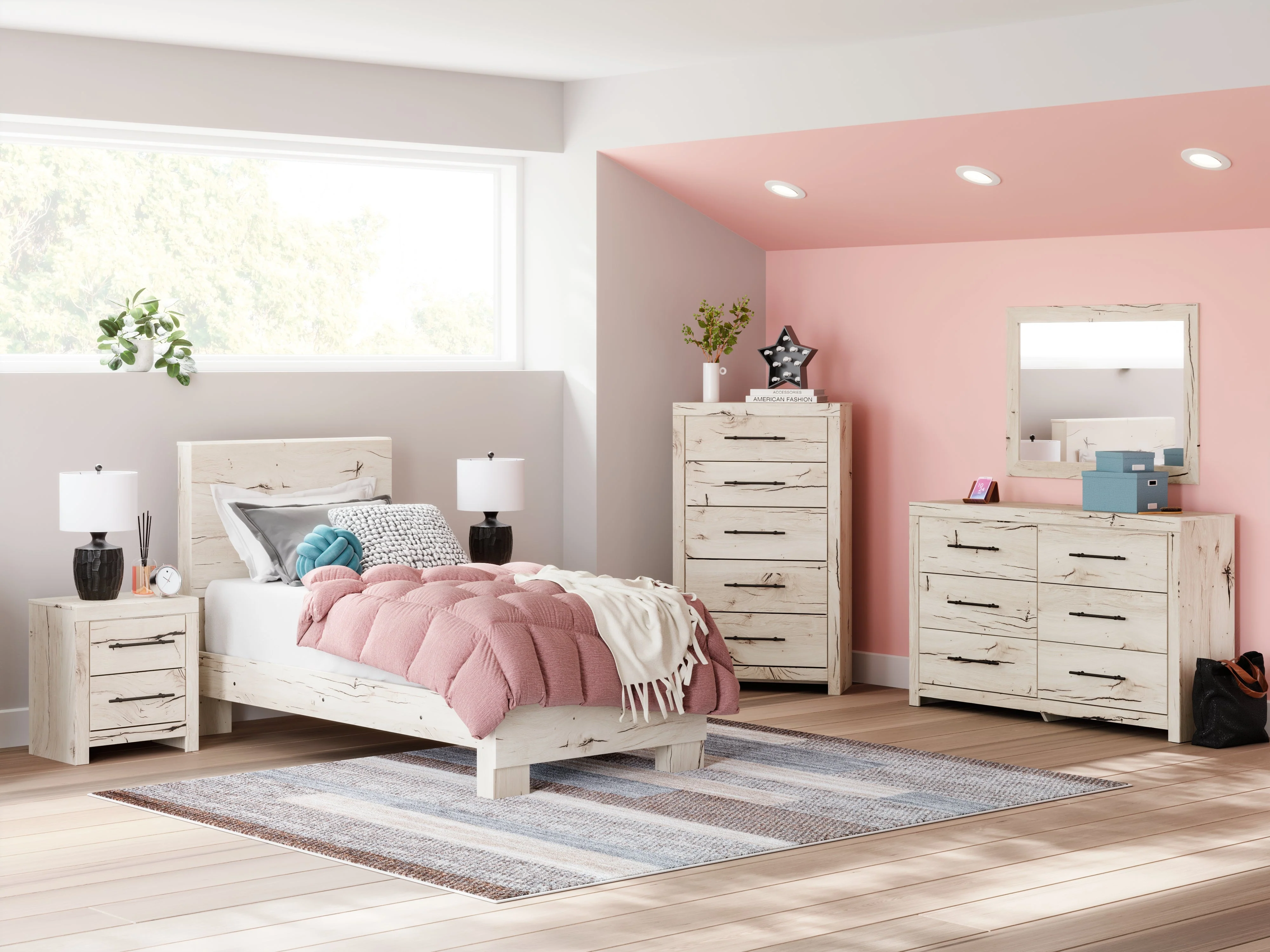 Lawroy Light Natural Twin Panel Bed - Image 8