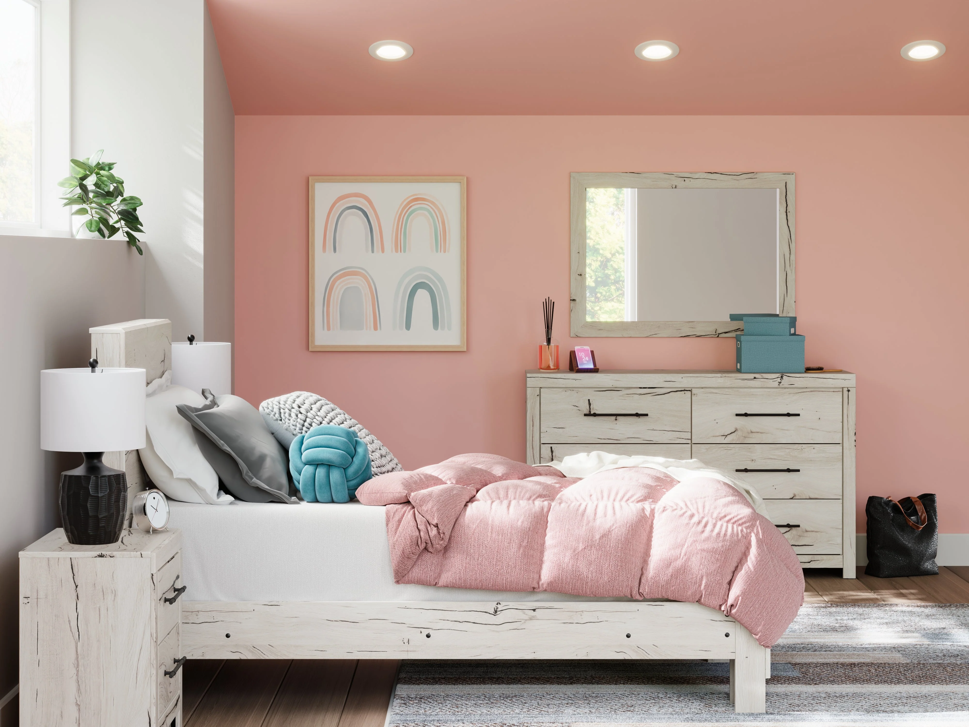 Lawroy Light Natural Twin Panel Bed - Image 9