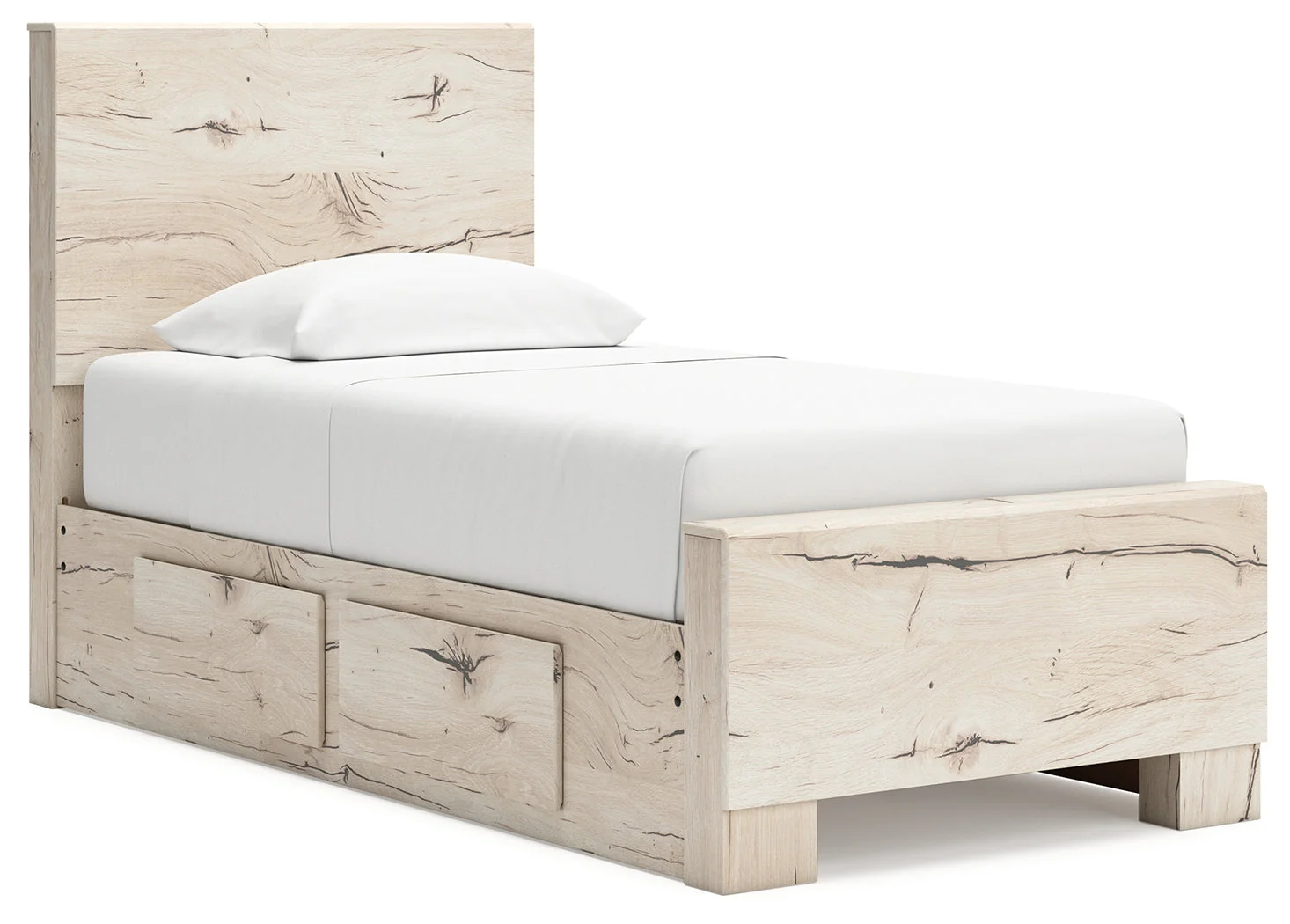 Lawroy Light Natural Twin Storage Platform Bed with 4 Drawers - Image 2