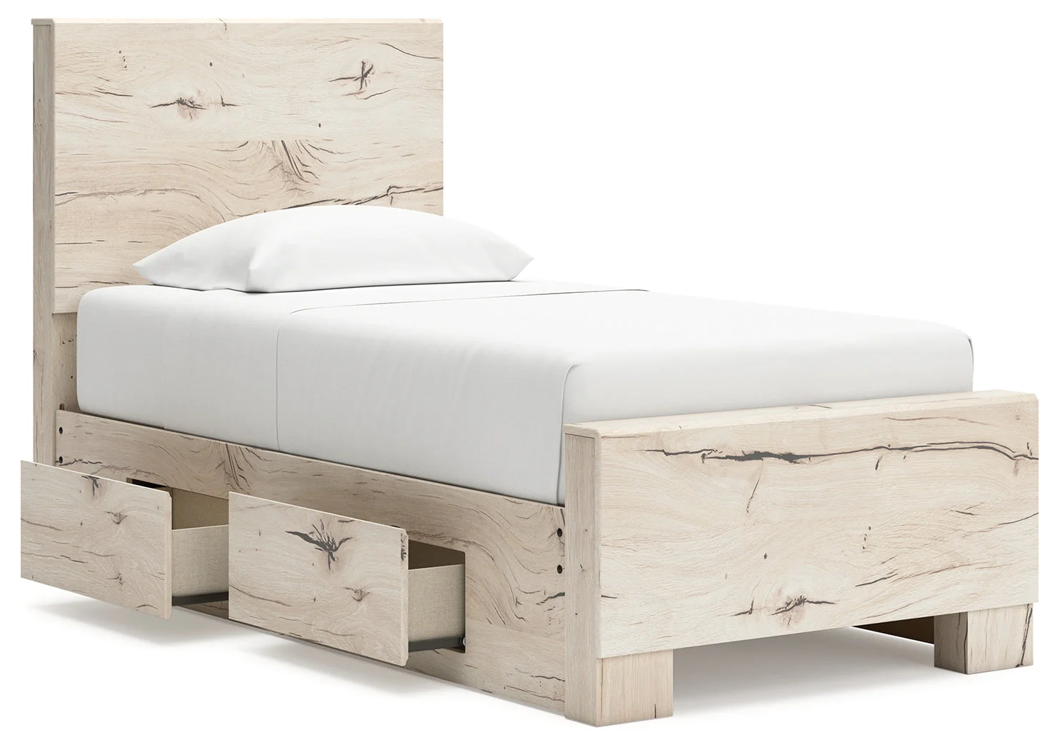 Lawroy Light Natural Twin Storage Platform Bed with 4 Drawers - Image 3