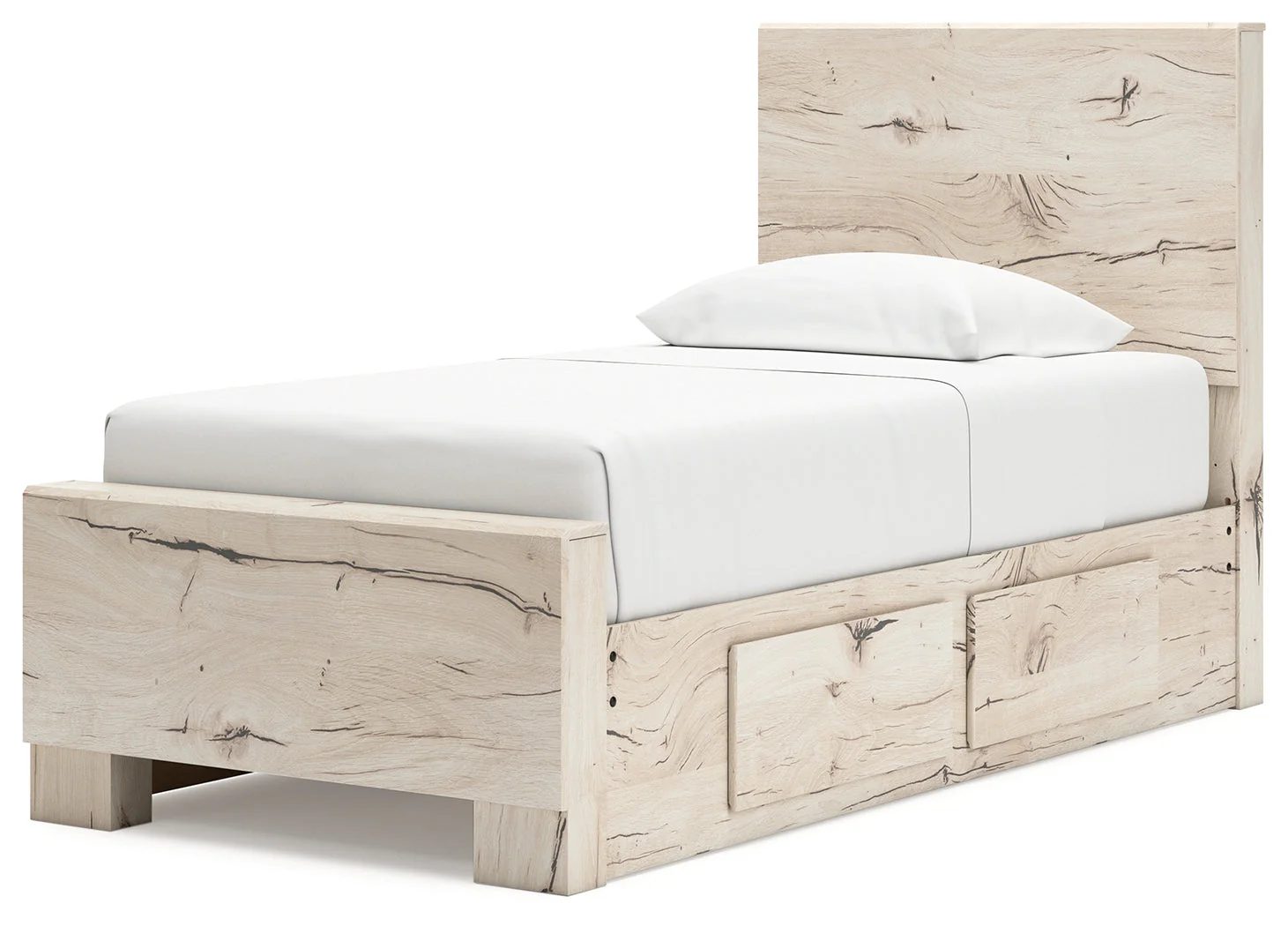 Lawroy Light Natural Twin Storage Platform Bed with 4 Drawers - Image 4