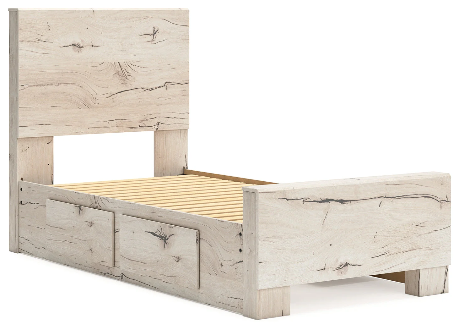 Lawroy Light Natural Twin Storage Platform Bed with 4 Drawers - Image 9