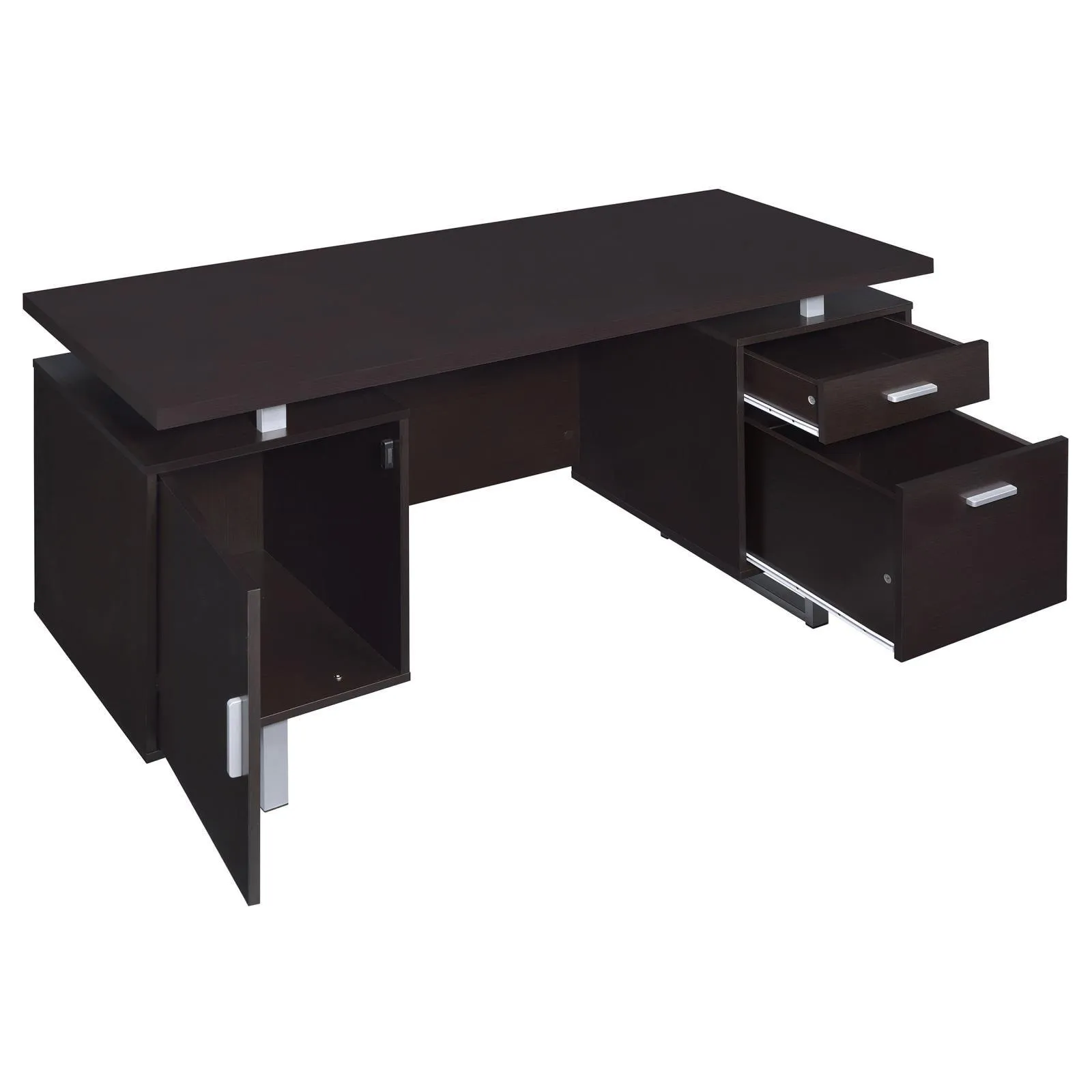 Lawtey Cappuccino Rectangular Storage Office Desk - Image 3