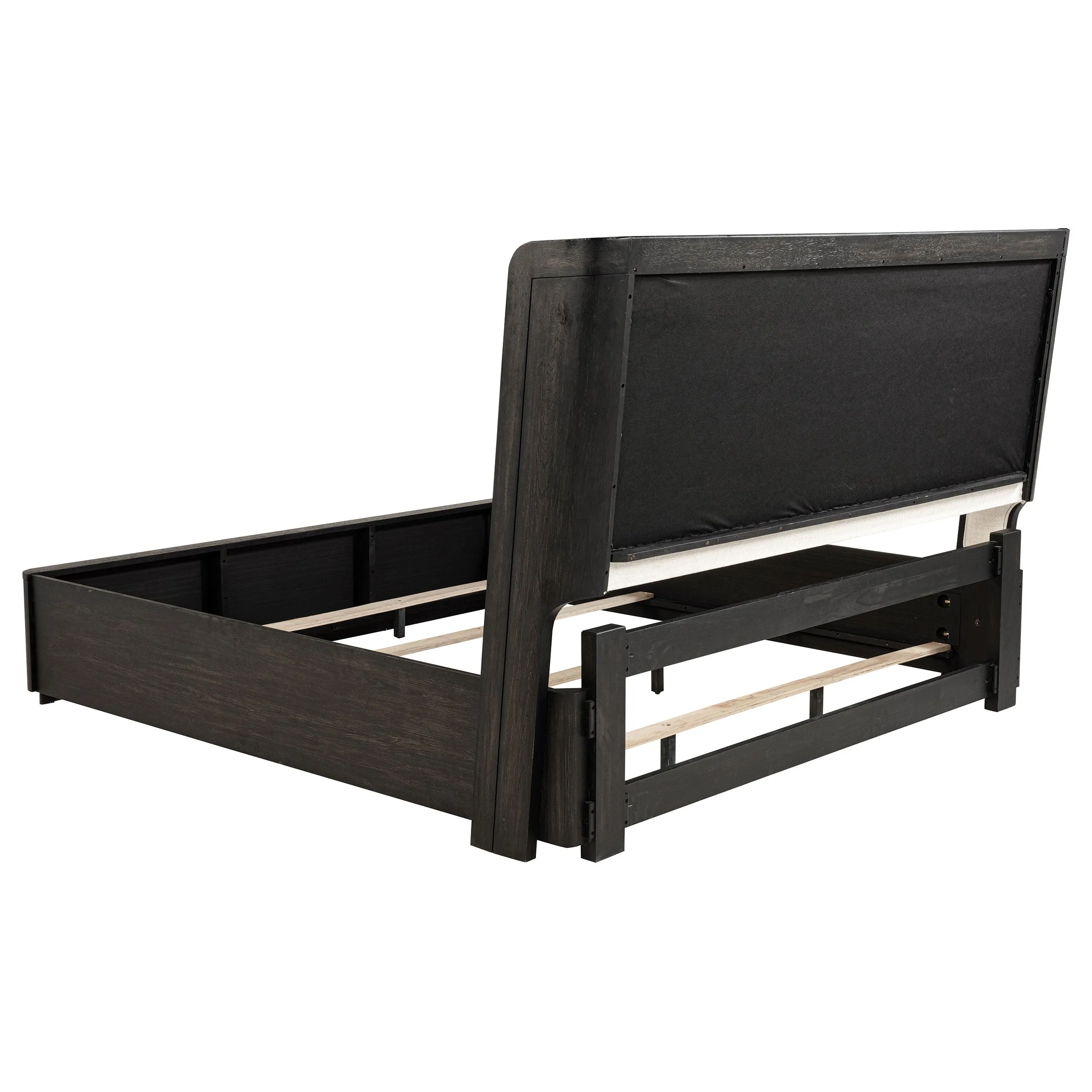 Leandro Burnished Black 4-piece Eastern King Bedroom Set - Image 6