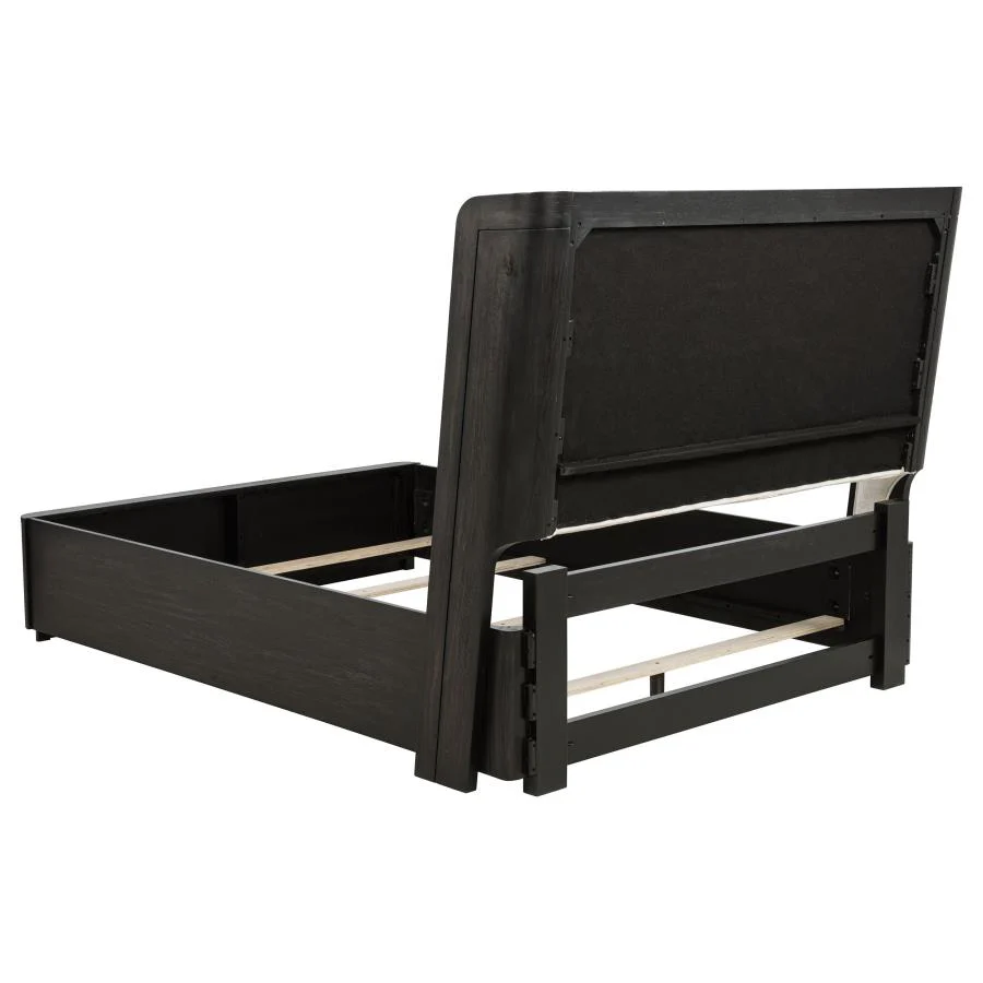Leandro Burnished Black 5-piece Queen Bedroom Set - Image 4