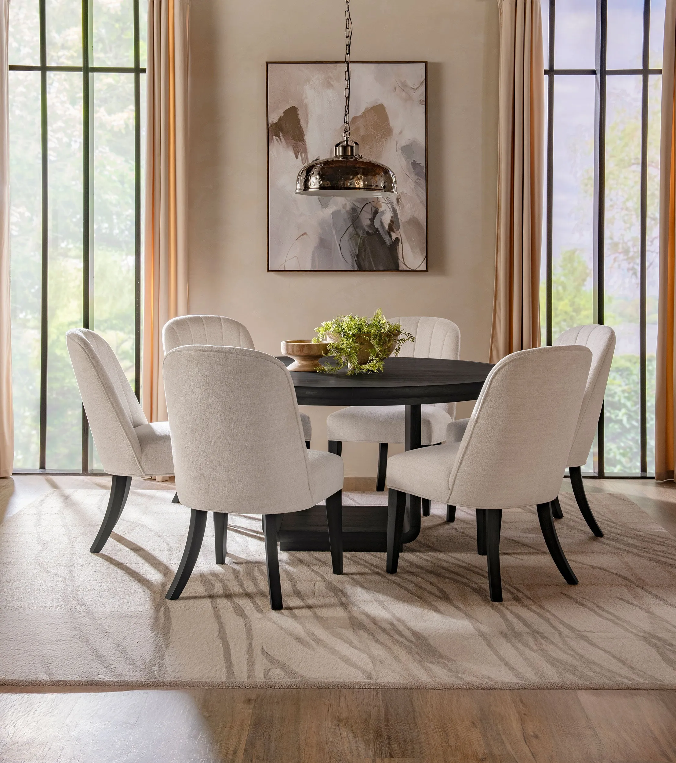 Leandro Burnished Black 60-inch Round Dining Table - Image 7
