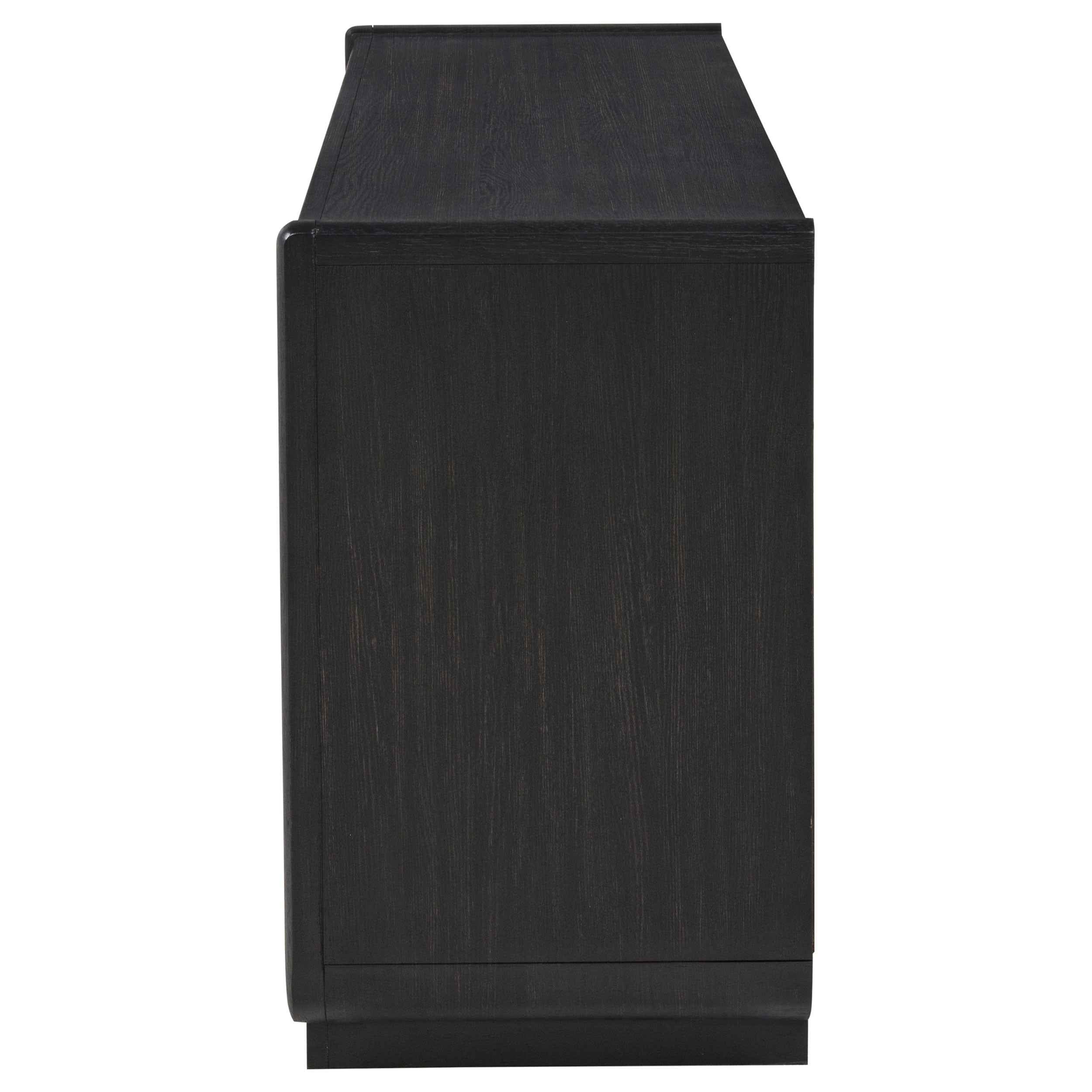 Leandro Burnished Black 72-inch 4-door TV Stand Media Console - Image 6