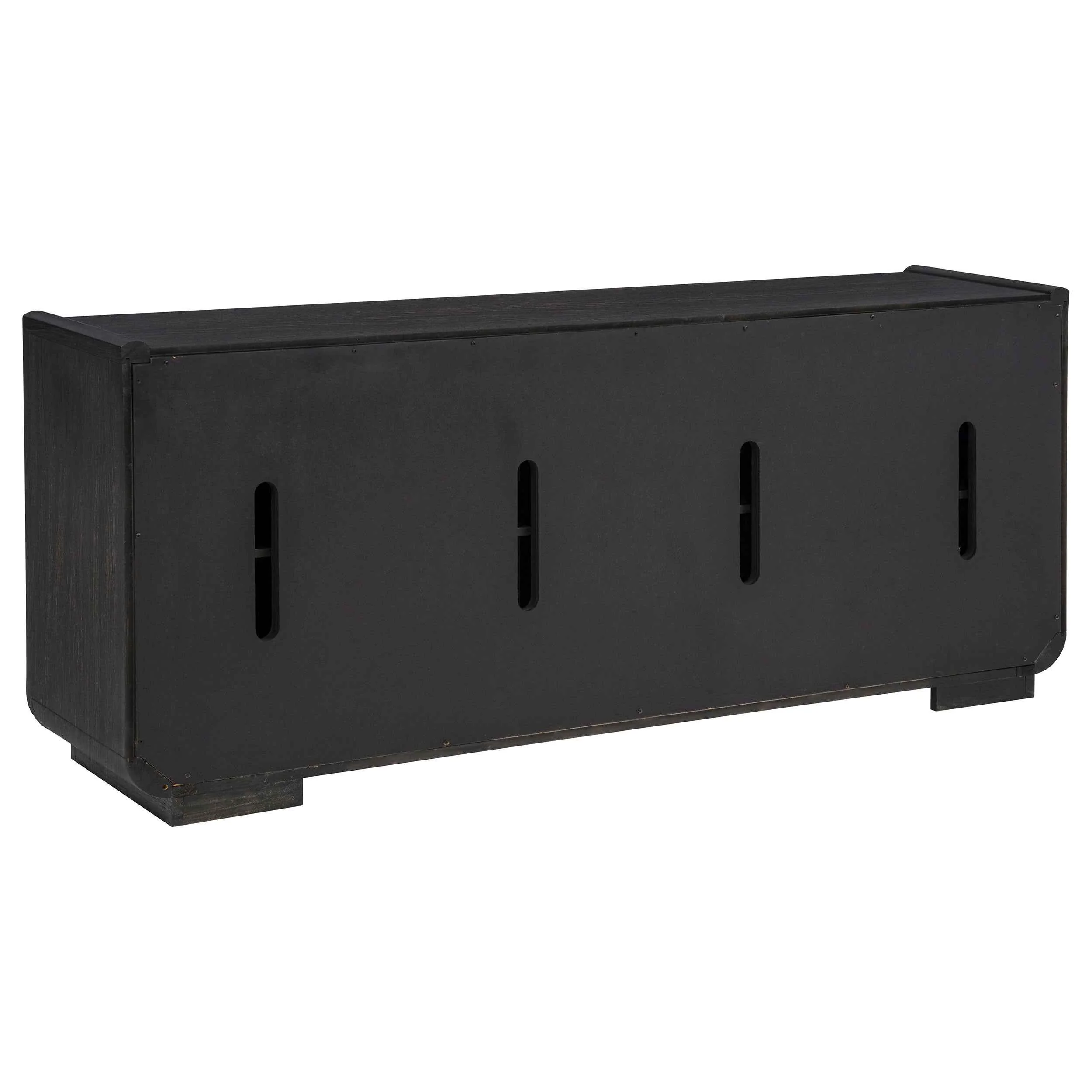 Leandro Burnished Black 72-inch 4-door TV Stand Media Console - Image 7