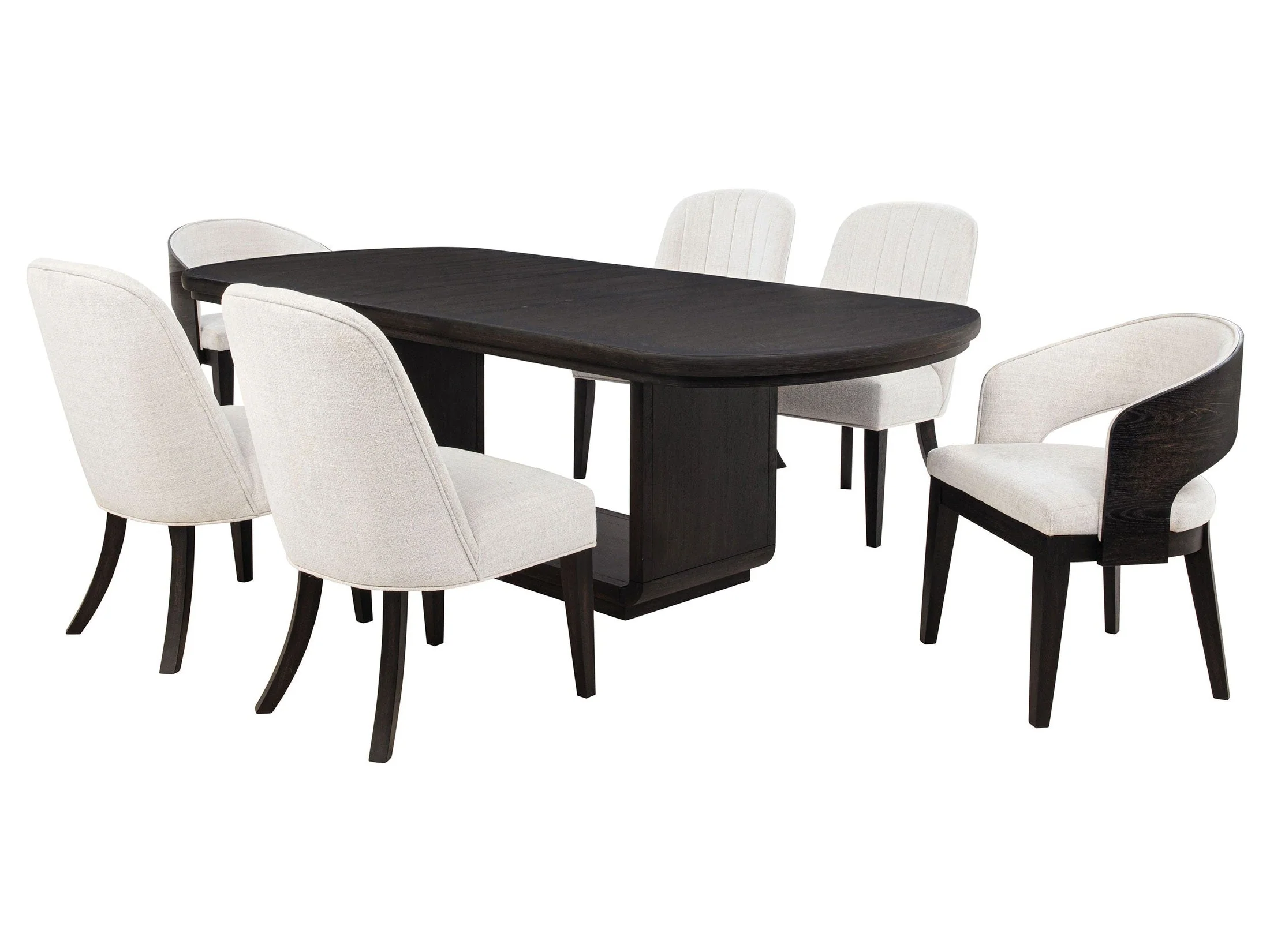 Leandro Cream/Burnished Black 5-piece Rectangular Dining Table Set