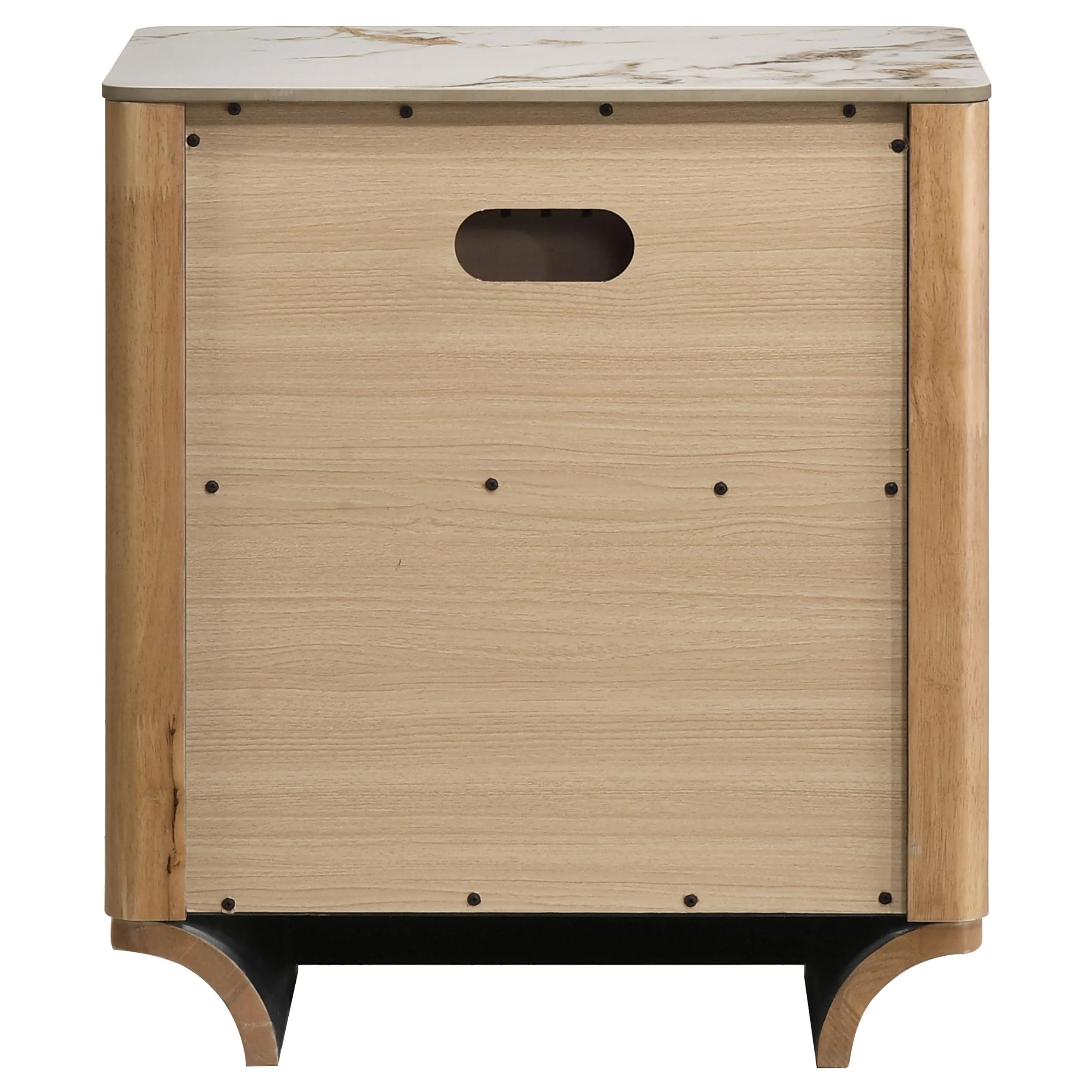 Leanne Light Oak 2-drawer Sinter Stone Top Nightstand - Image 6