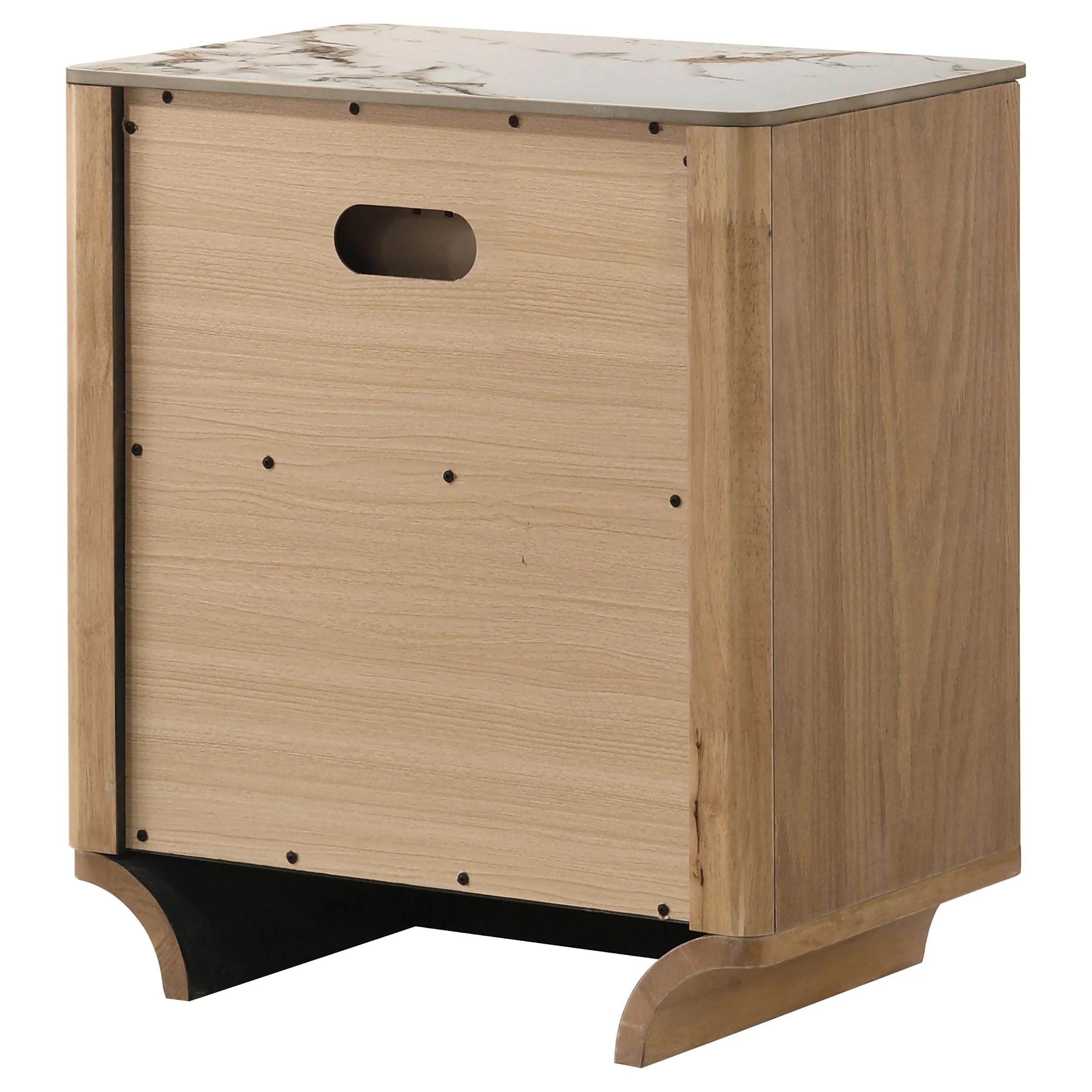 Leanne Light Oak 2-drawer Sinter Stone Top Nightstand - Image 7