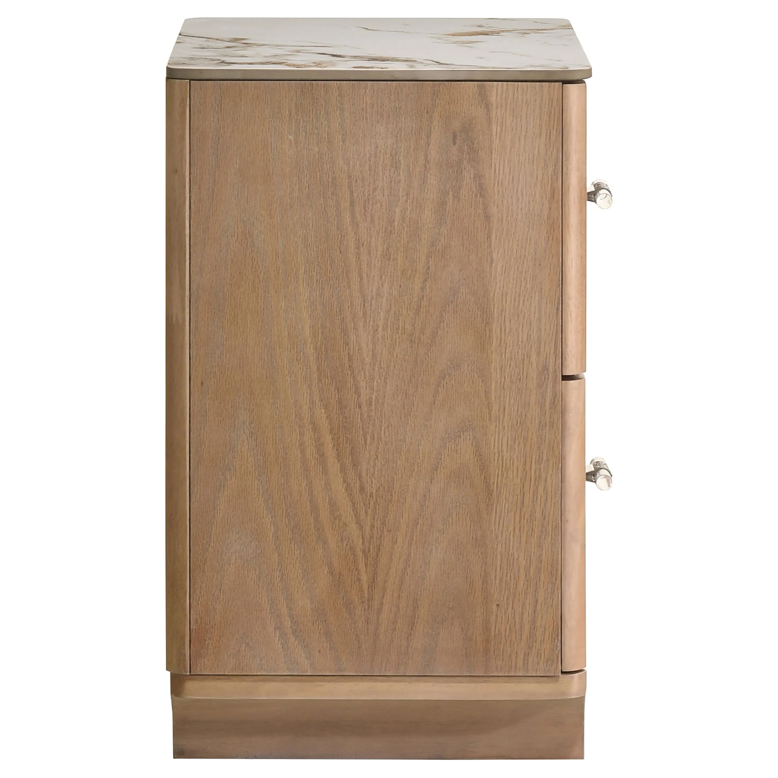 Leanne Light Oak 2-drawer Sinter Stone Top Nightstand - Image 8