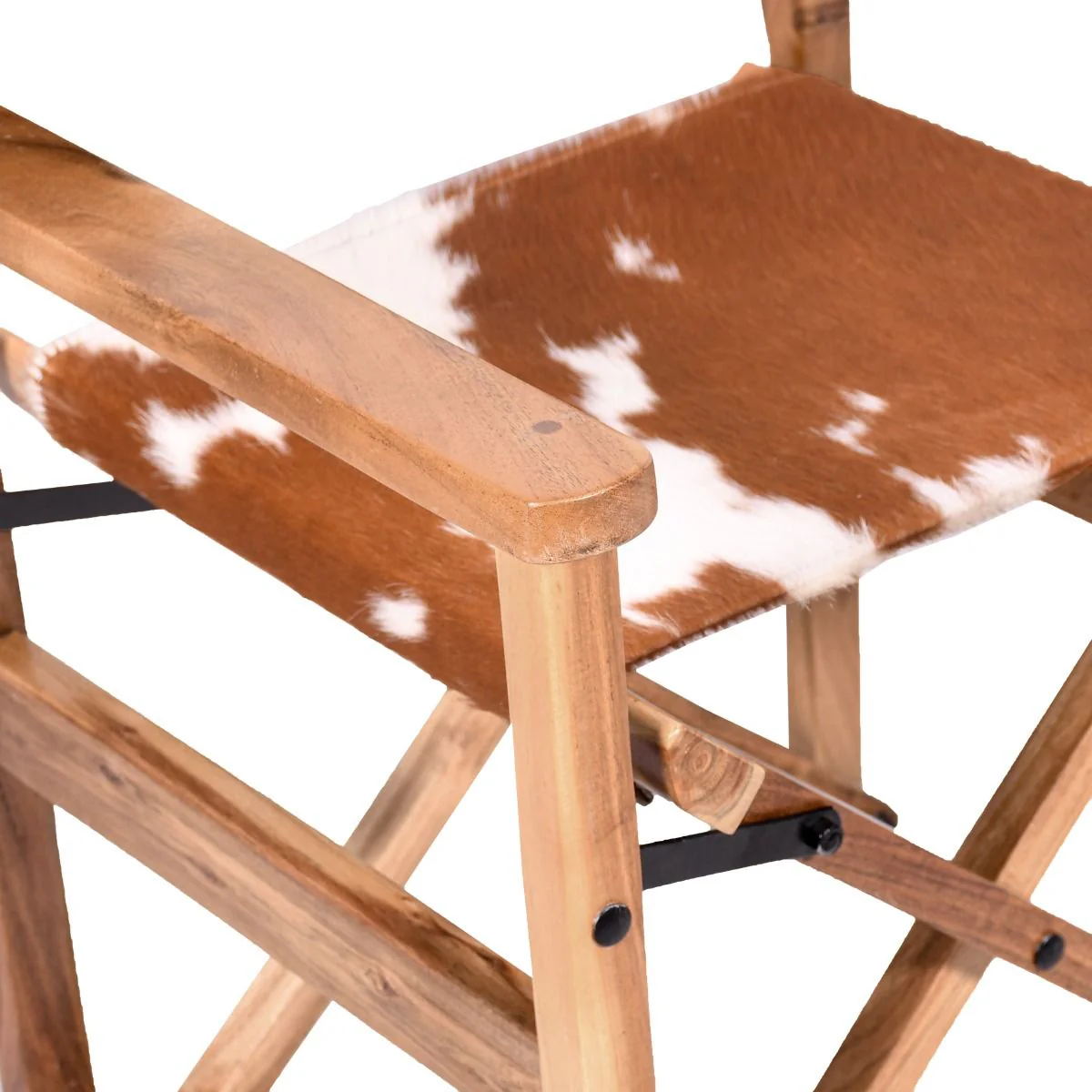 Leeds 23" Folding Dining Chair in Brown Hair on Hide - Image 6