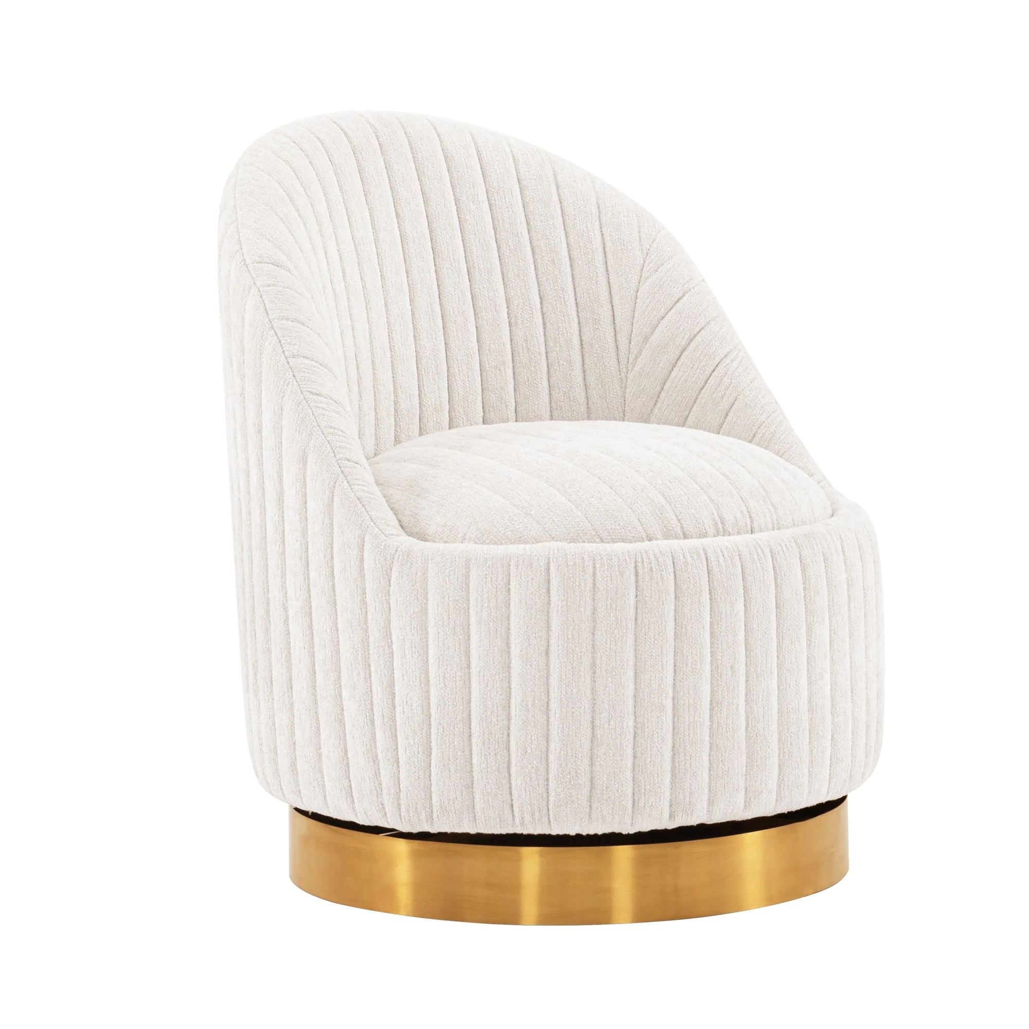 Leela Swivel Accent Chair in Cream - Image 11