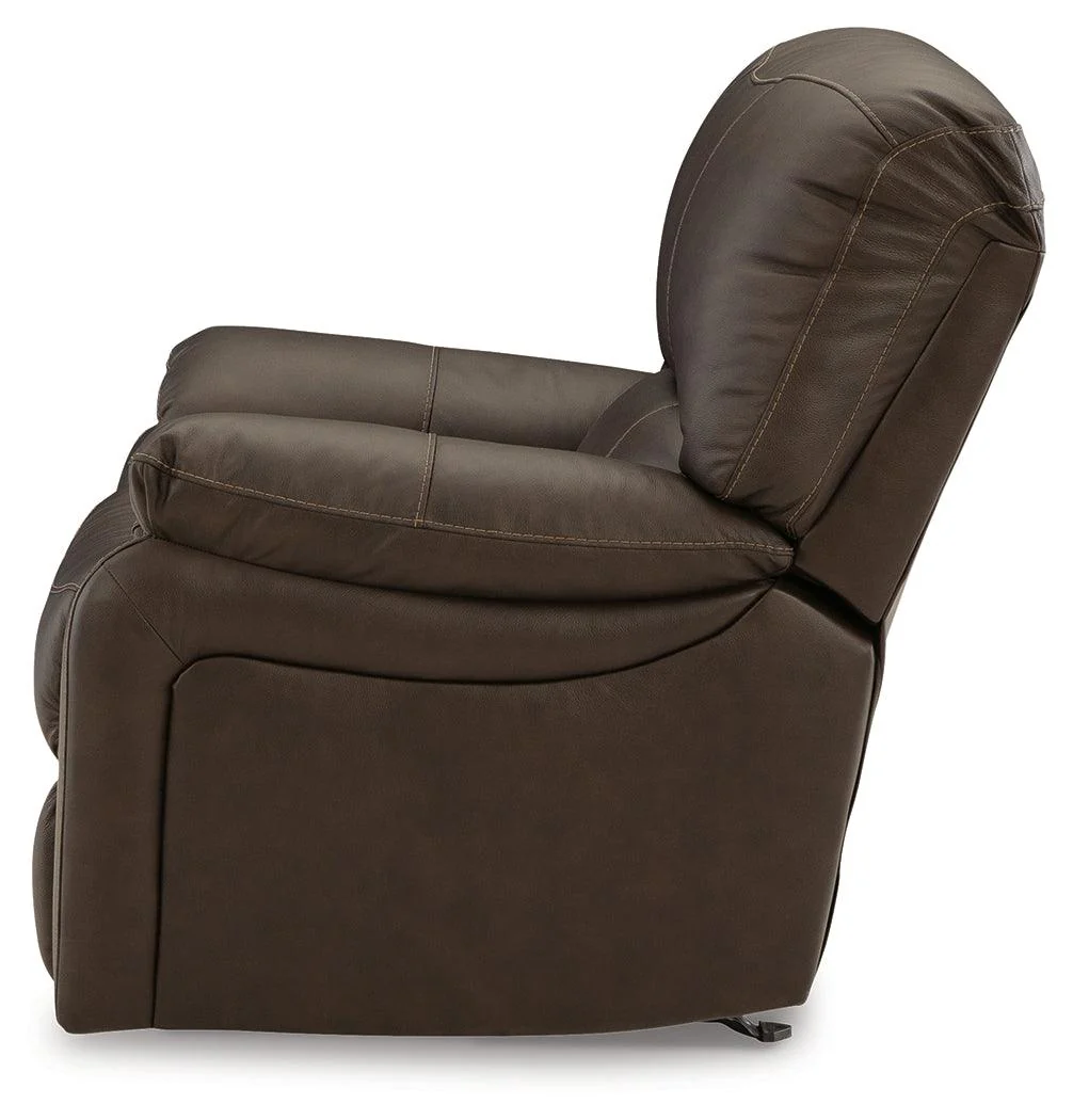 Leesworth Dark Brown Power Leather Recliner - Image 6