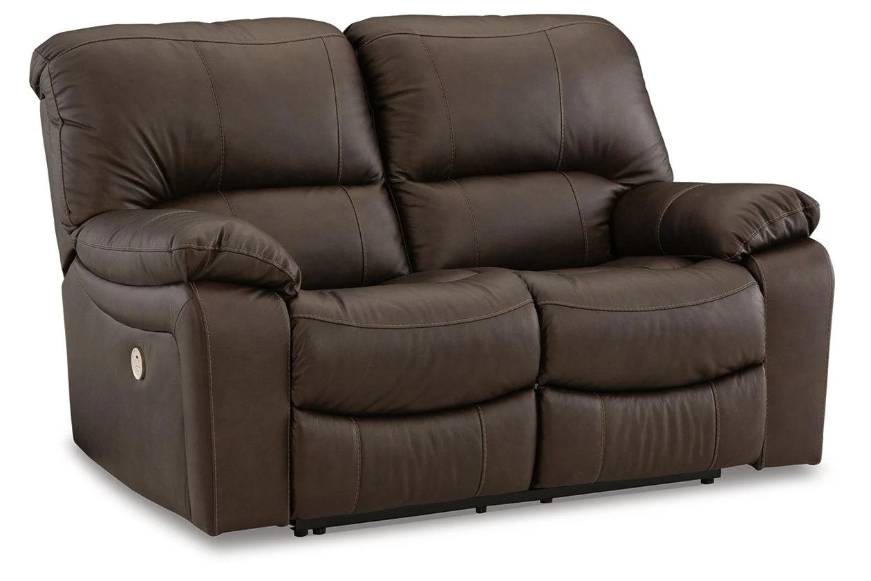 Leesworth Dark Brown Power Leather Reclining Sofa and Loveseat - Image 4