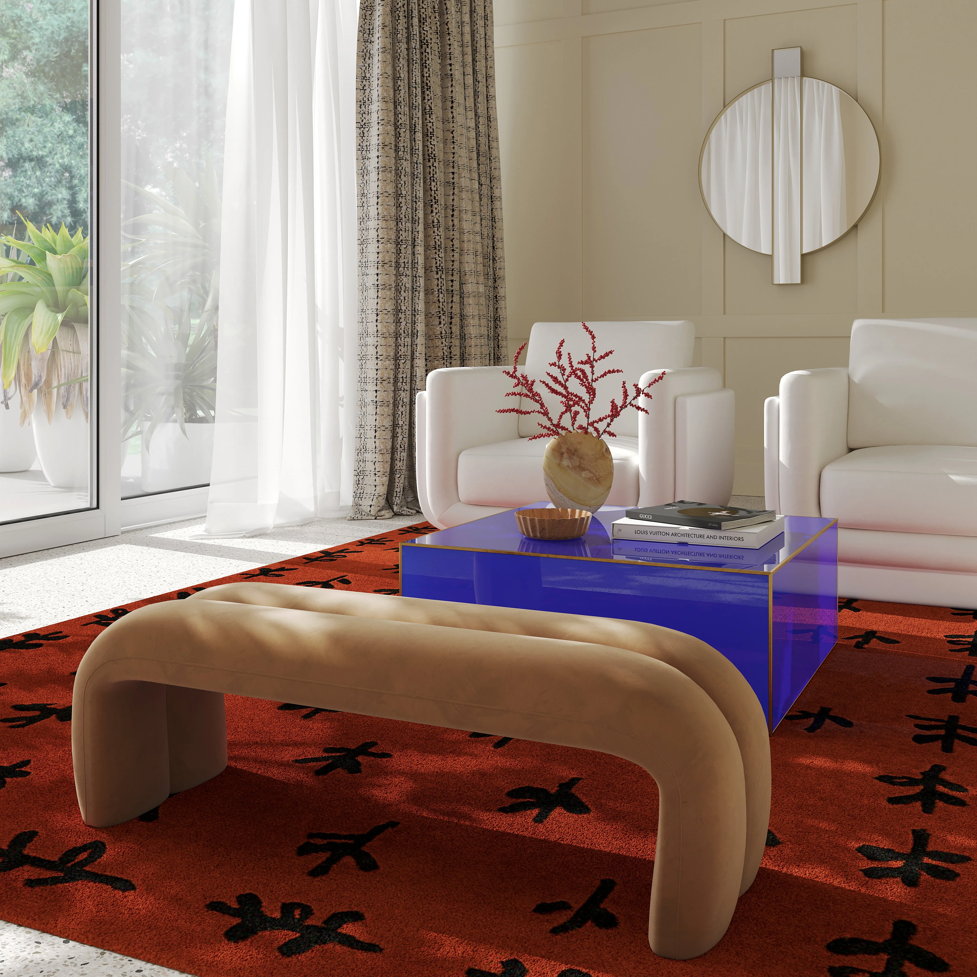 Leigh Velvet Channeled Bench - Image 17