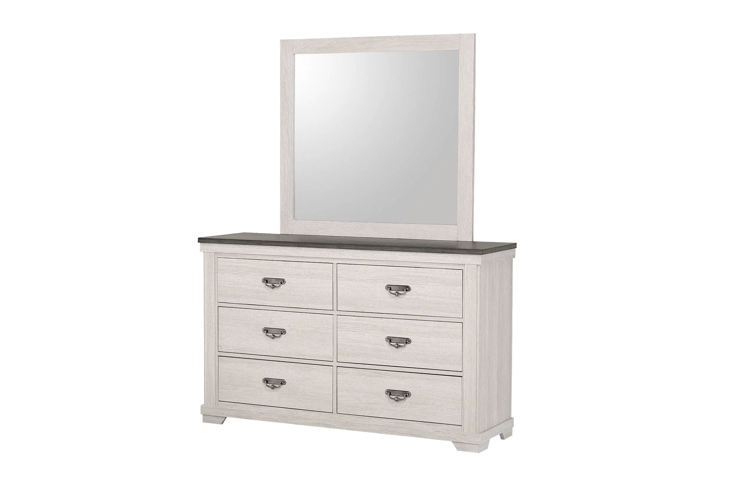 Leighton Cream and Brown Bedroom Mirror (Mirror Only)