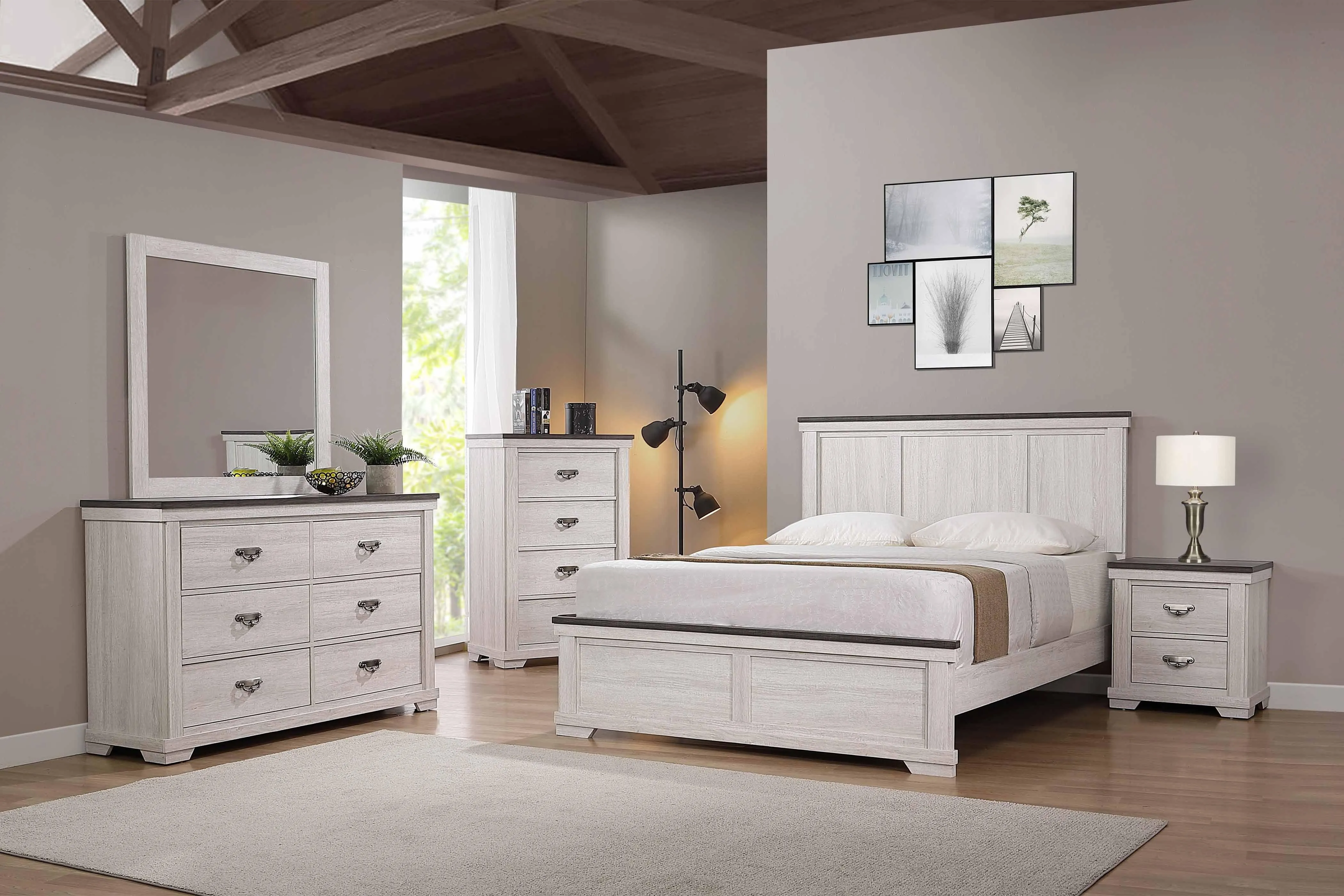 Leighton Cream and Brown Bedroom Mirror (Mirror Only) - Image 2