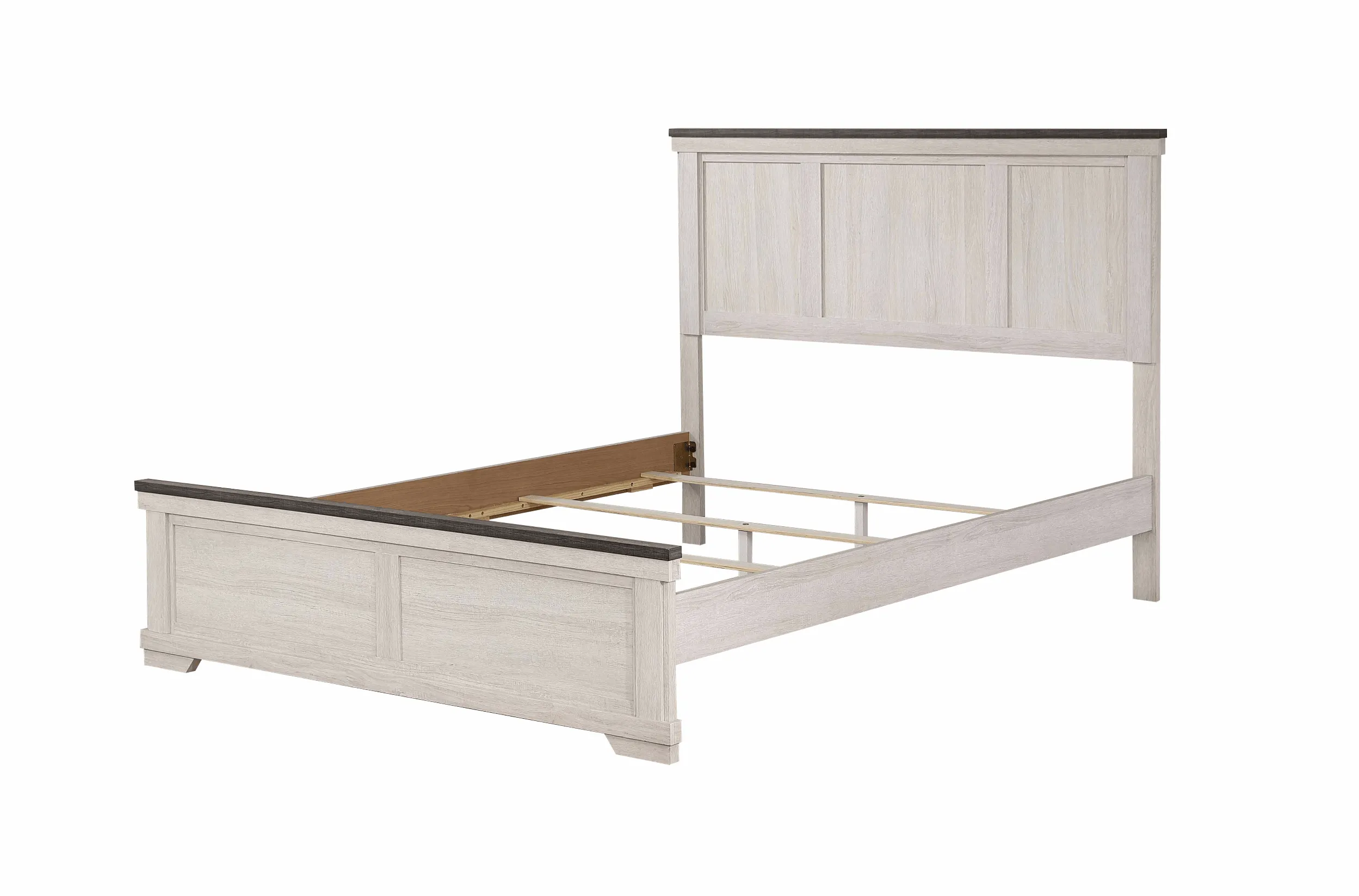 Leighton Cream and Brown King Panel Bed - Image 3