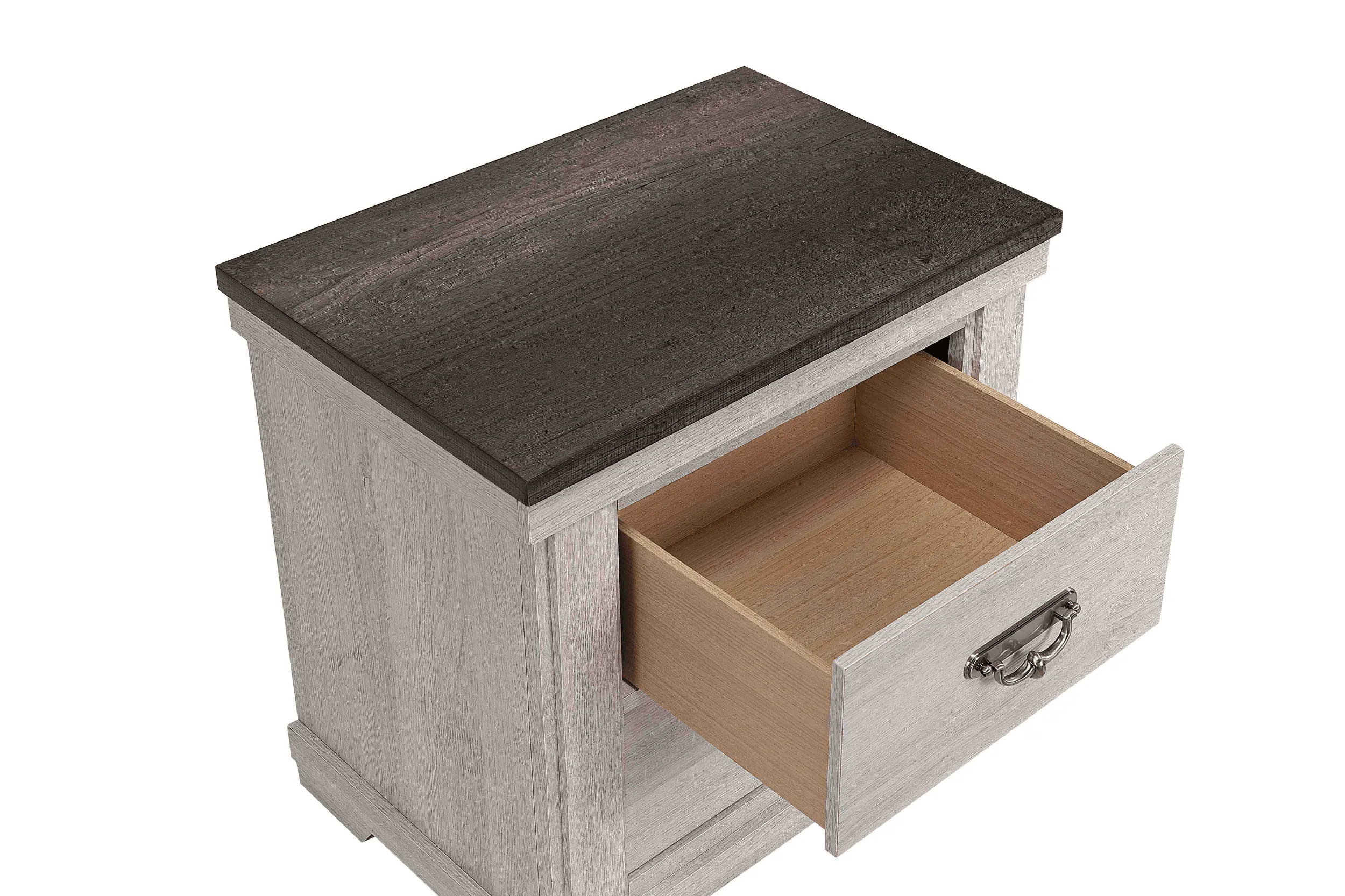 Leighton Cream and Brown Nightstand - Image 3