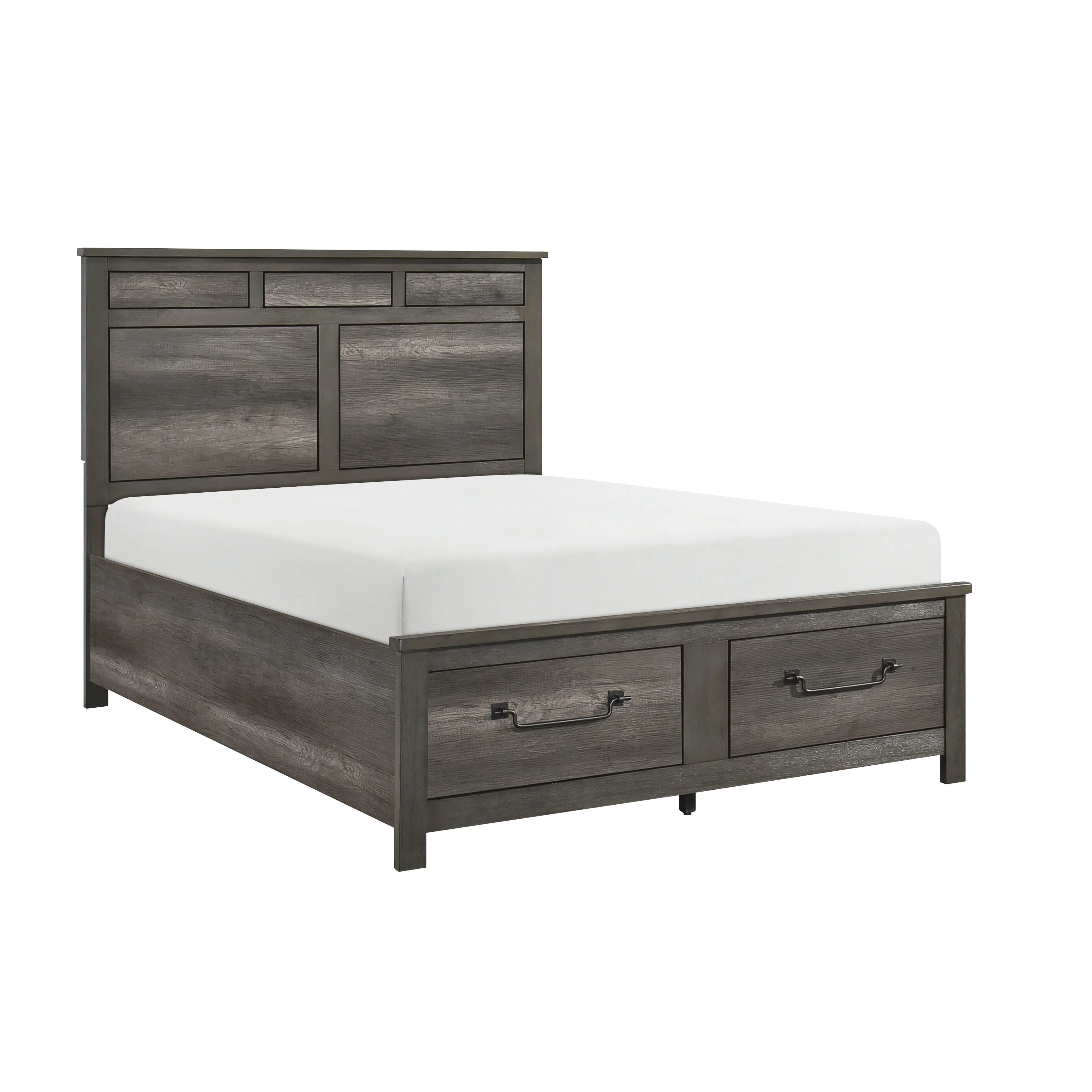 Lenior Gray Queen Storage Platform Bed