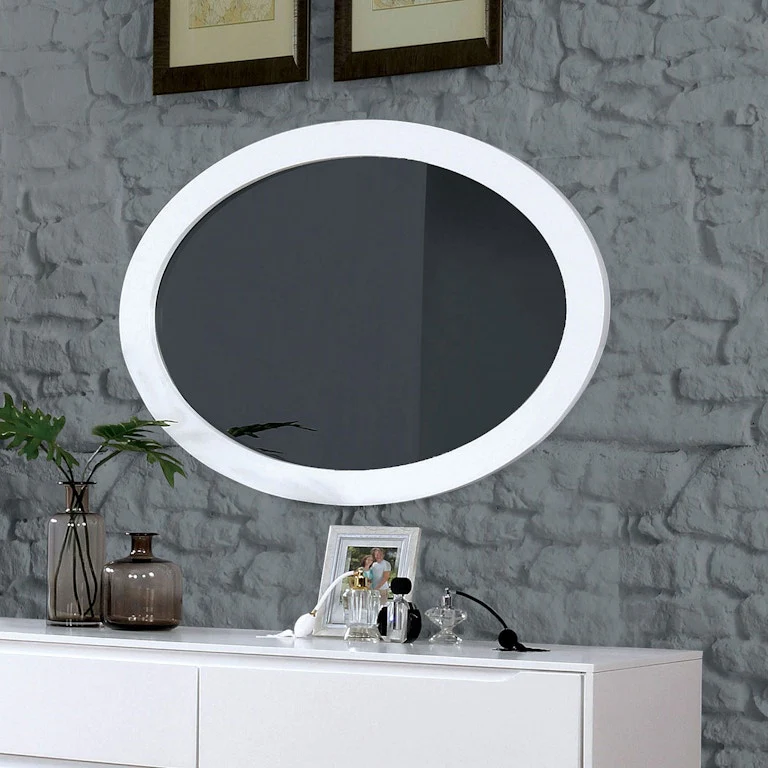Lennart White Oval Mirror