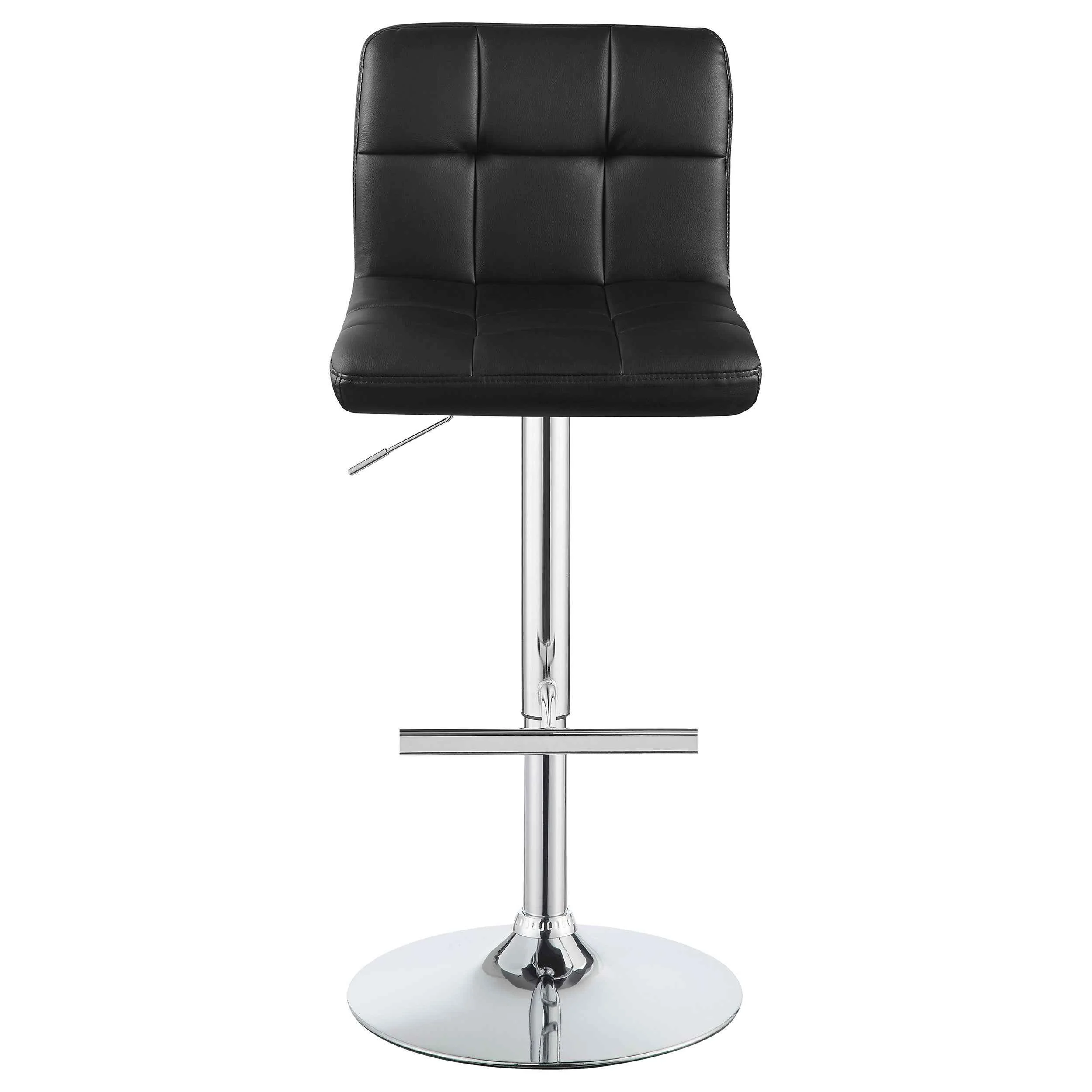 Lenny Black Upholstered Adjustable Bar Stool (Set of 2) - Image 5