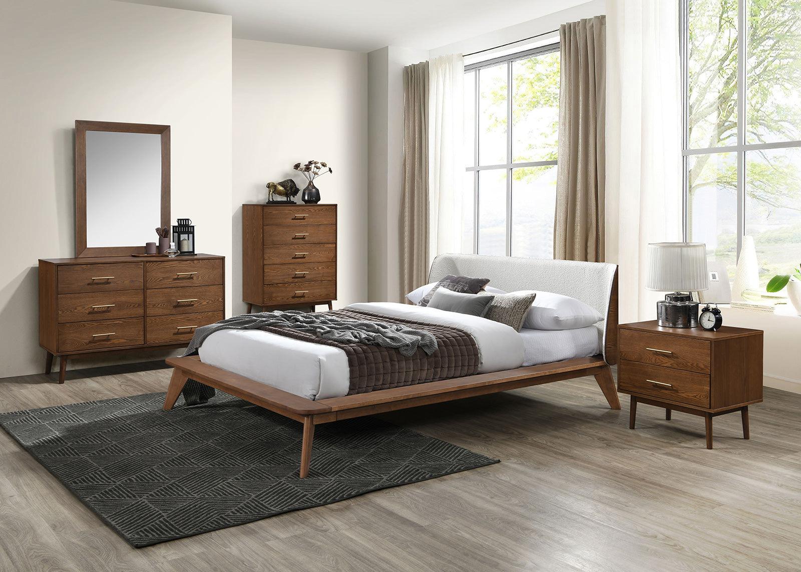 Lenzburg Walnut/Beige King Platform Bed - Image 2