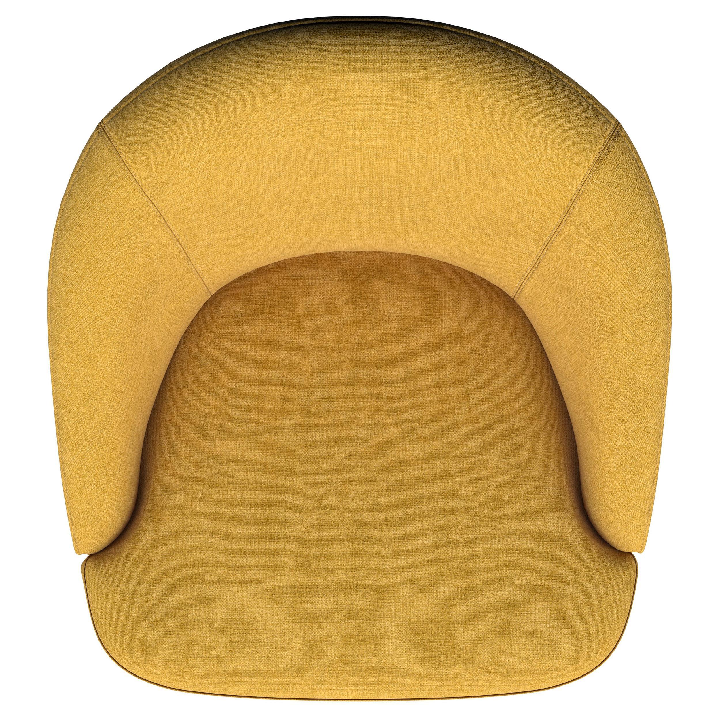 Leon Mustard Yellow Upholstered Accent Swivel Barrel Chair - Image 10