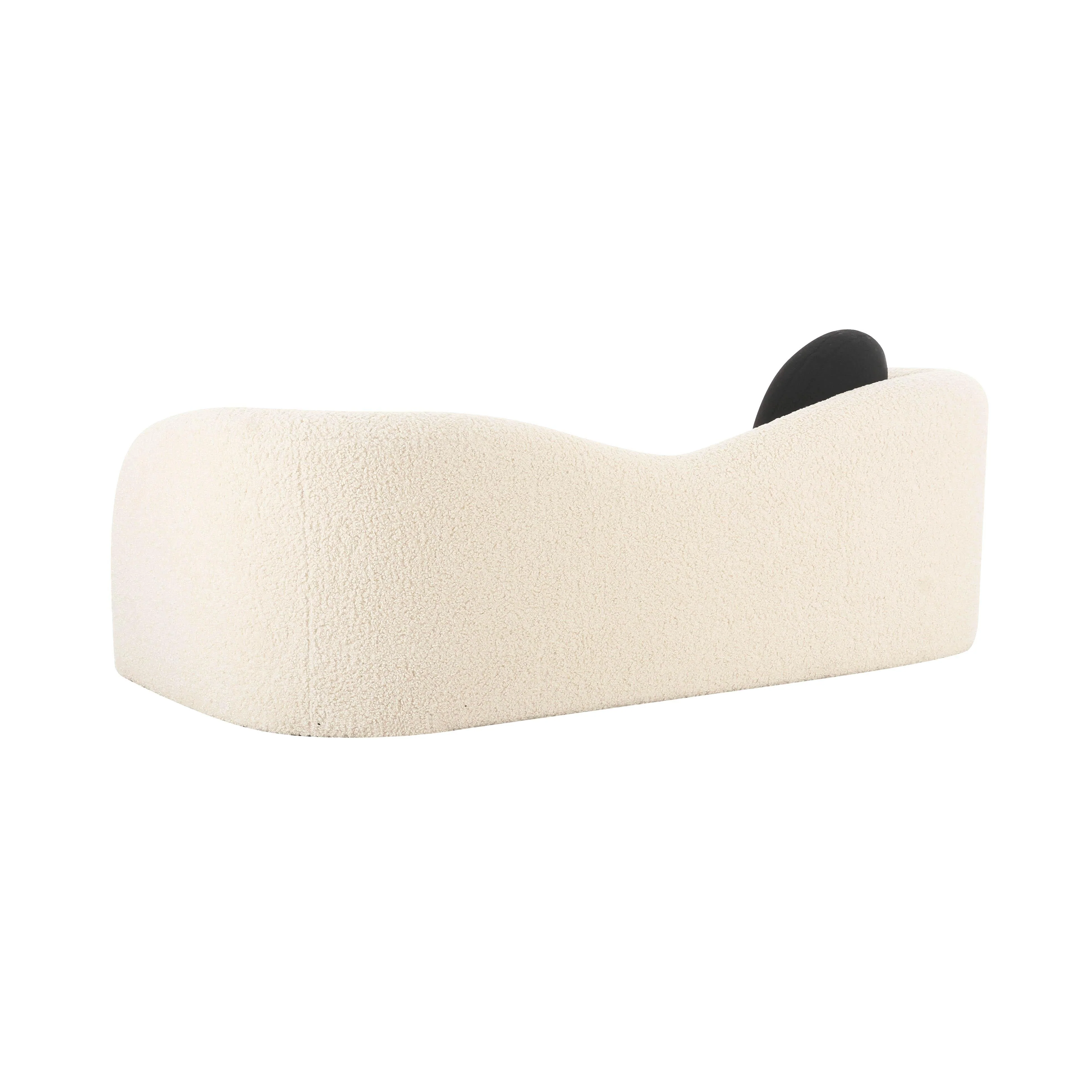 Leonie Beige Faux Shearling 84" Sofa - Image 4