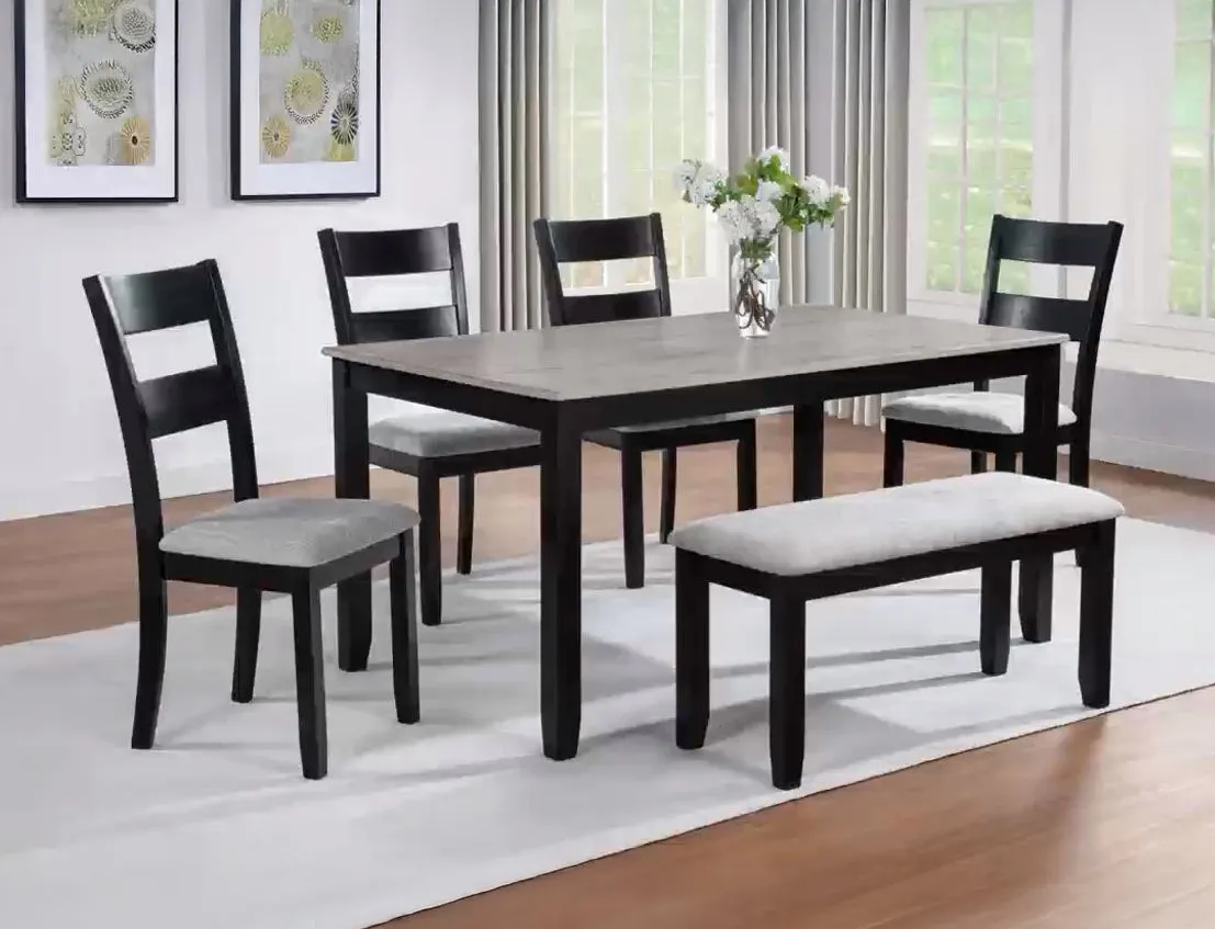 Lester Light Gray 6-Piece Dining Set