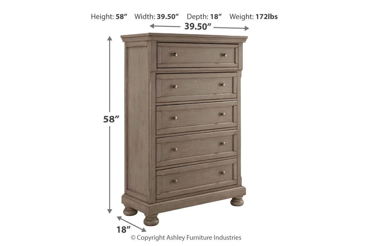 Lettner Light Gray Chest of Drawers - Image 3