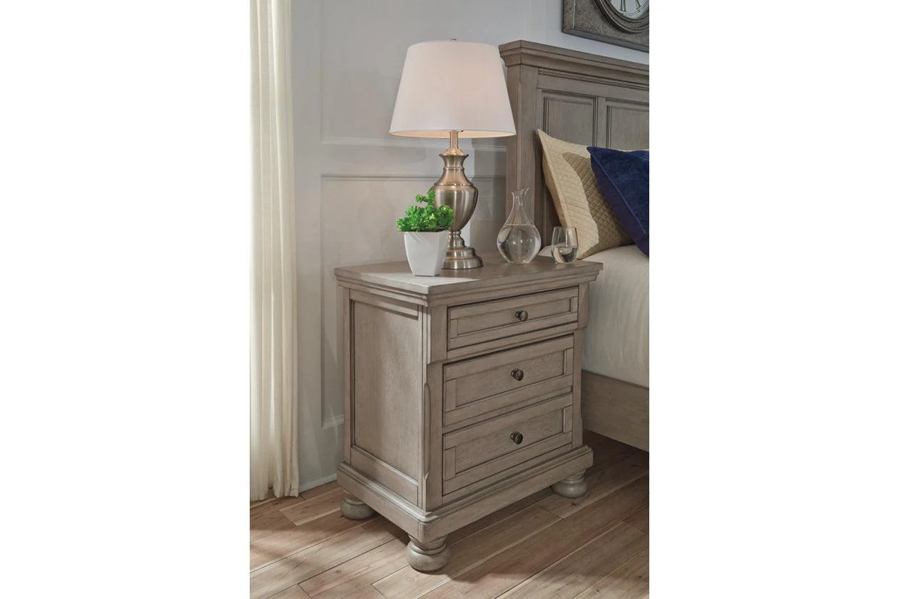 Lettner Light Gray Nightstand - Image 4