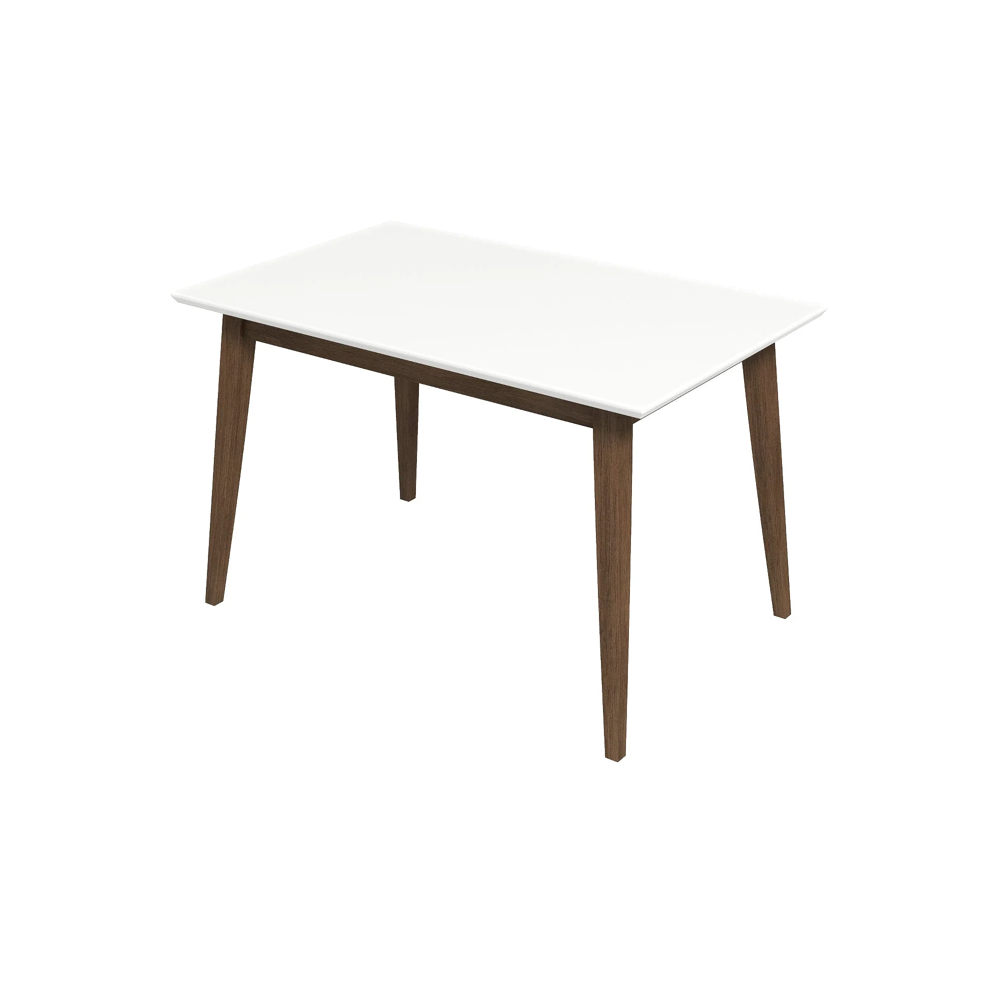 Levi Modern Style Solid Wood Rectangular White Top Dining Table 47"