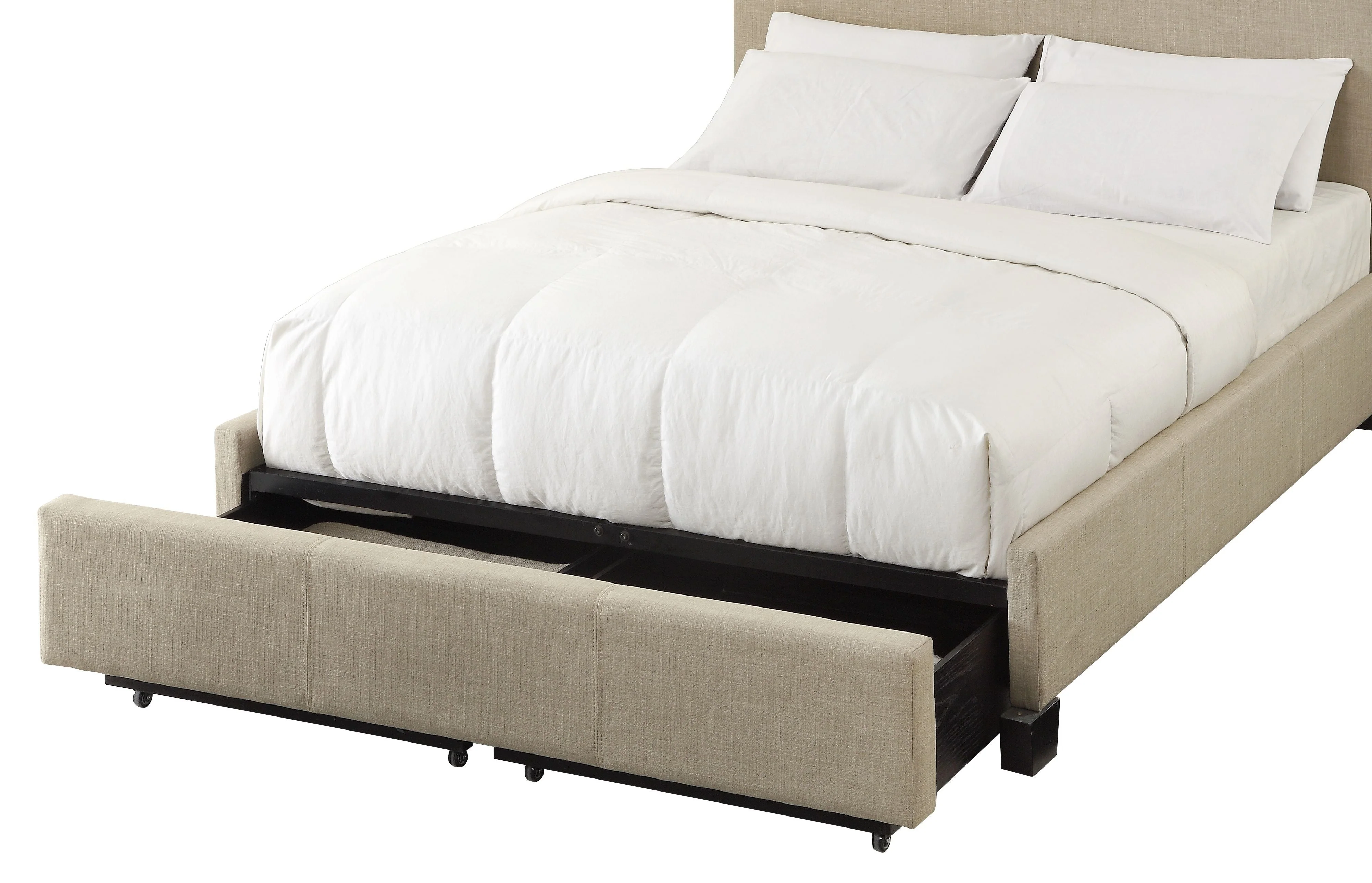 Levi Tufted Footboard Storage Bed in Toast Linen - Image 9