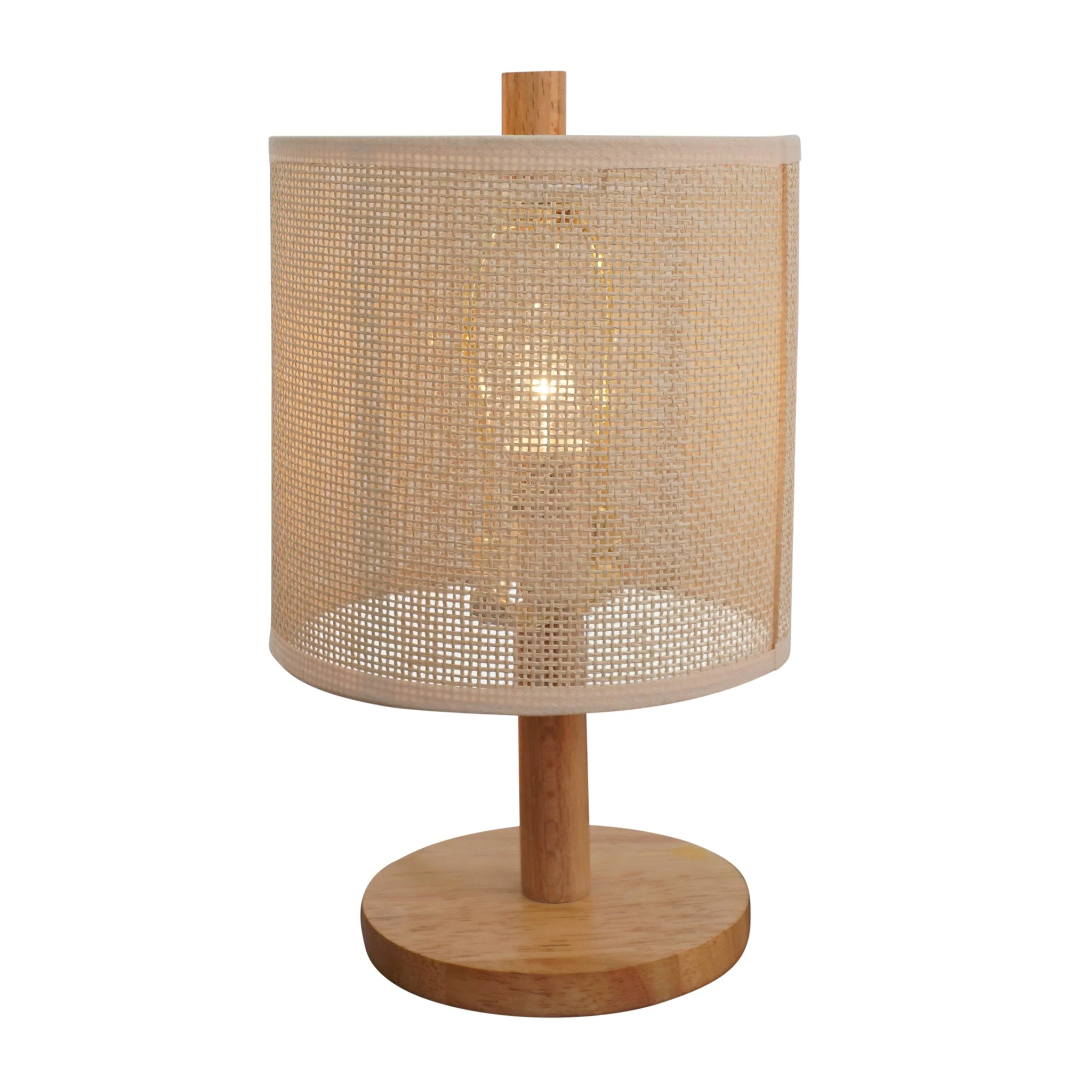 Levio Table Lamp, Natural Oak Wooden Base with Linen Shade - Image 5