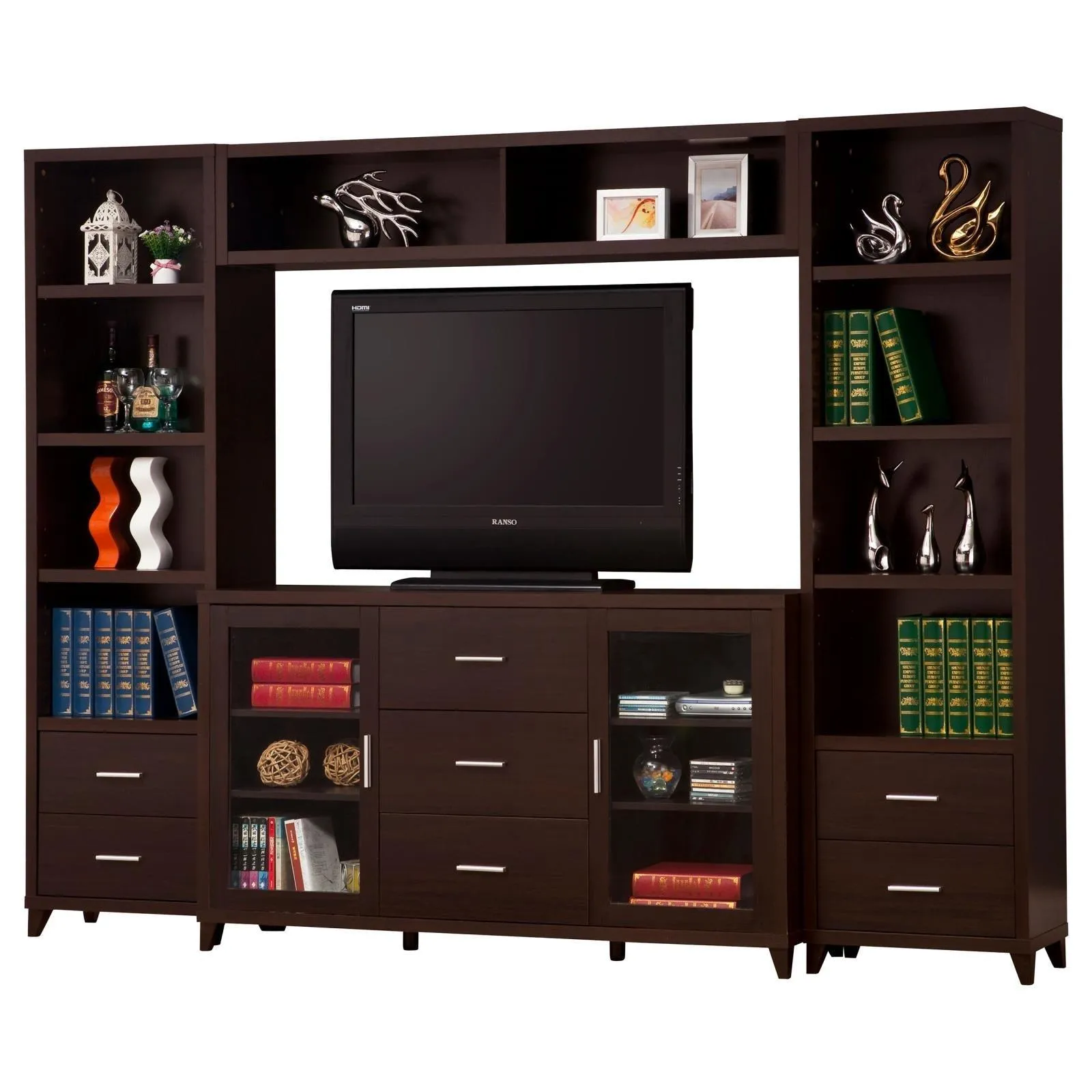 Lewes Cappuccino 4-Piece Entertainment Center - Image 2