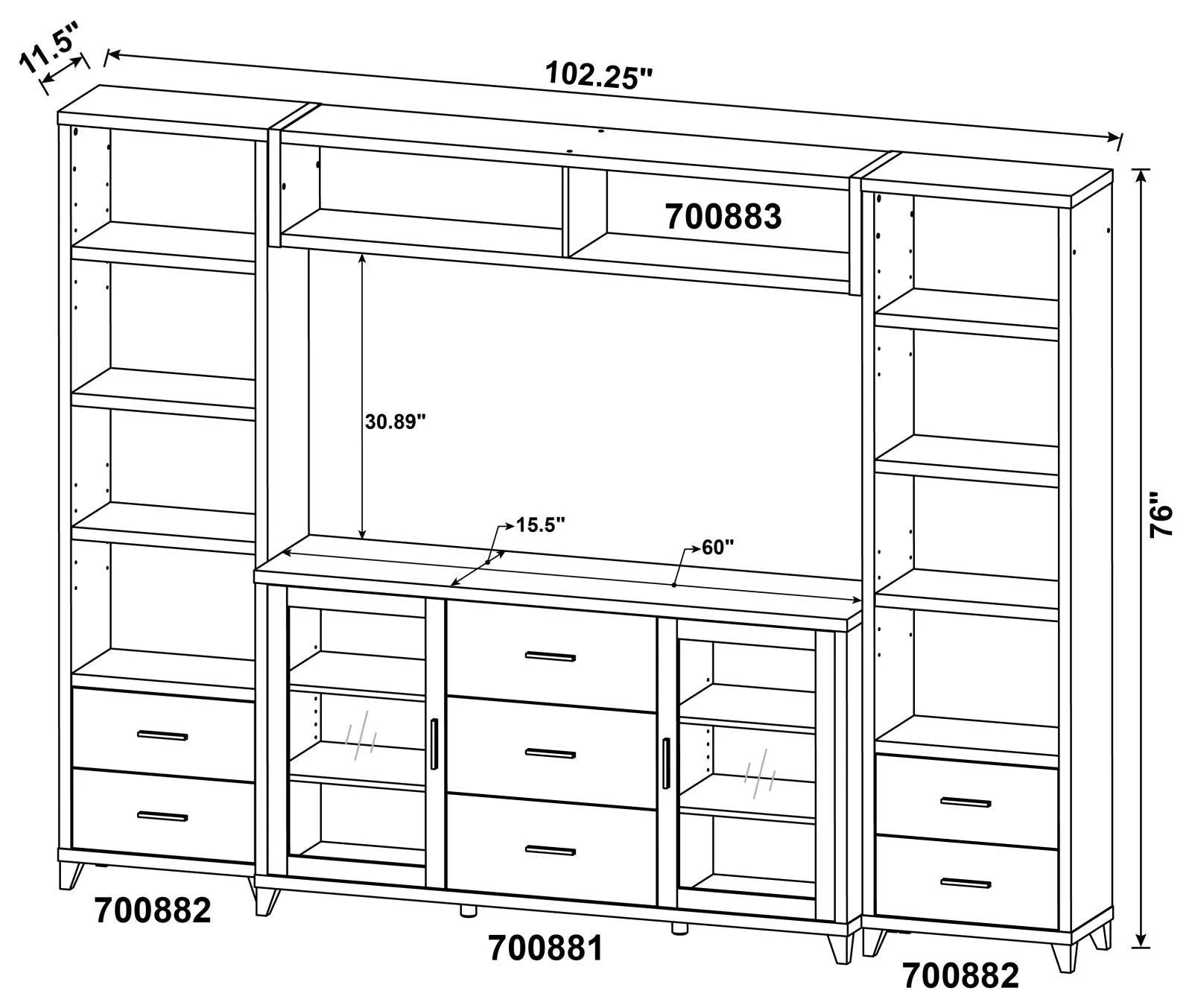 Lewes Cappuccino 4-Piece Entertainment Center - Image 4