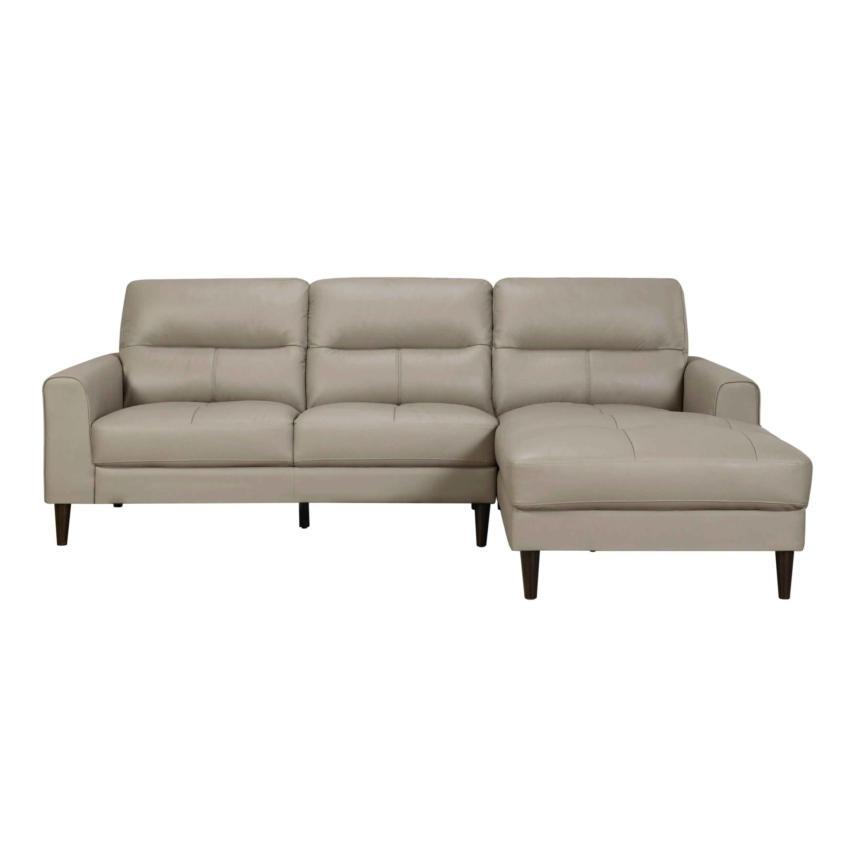 Lewes Latte Leather 2-Piece Sectional with Right Chaise - Image 2