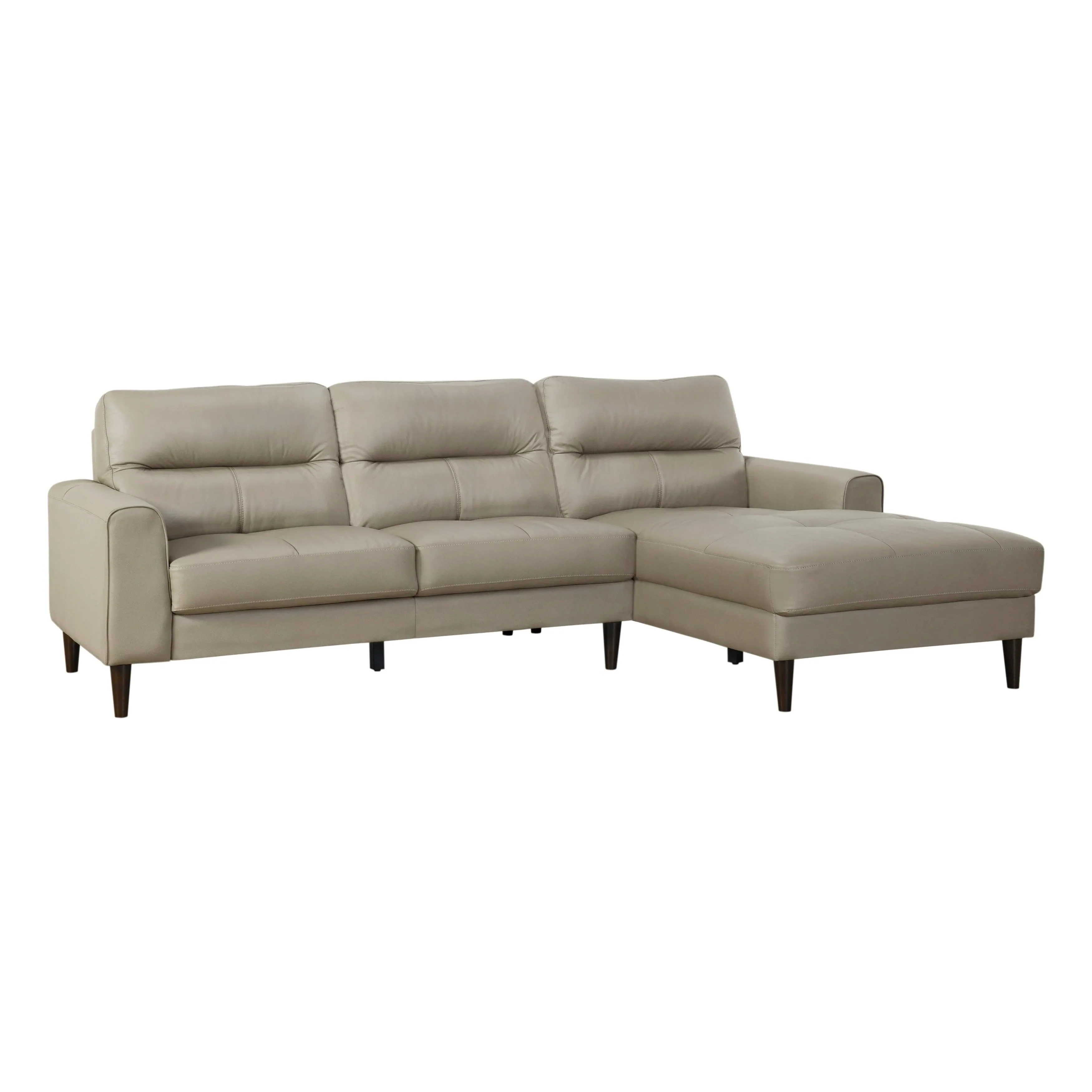 Lewes Latte Leather 2-Piece Sectional with Right Chaise - Image 3