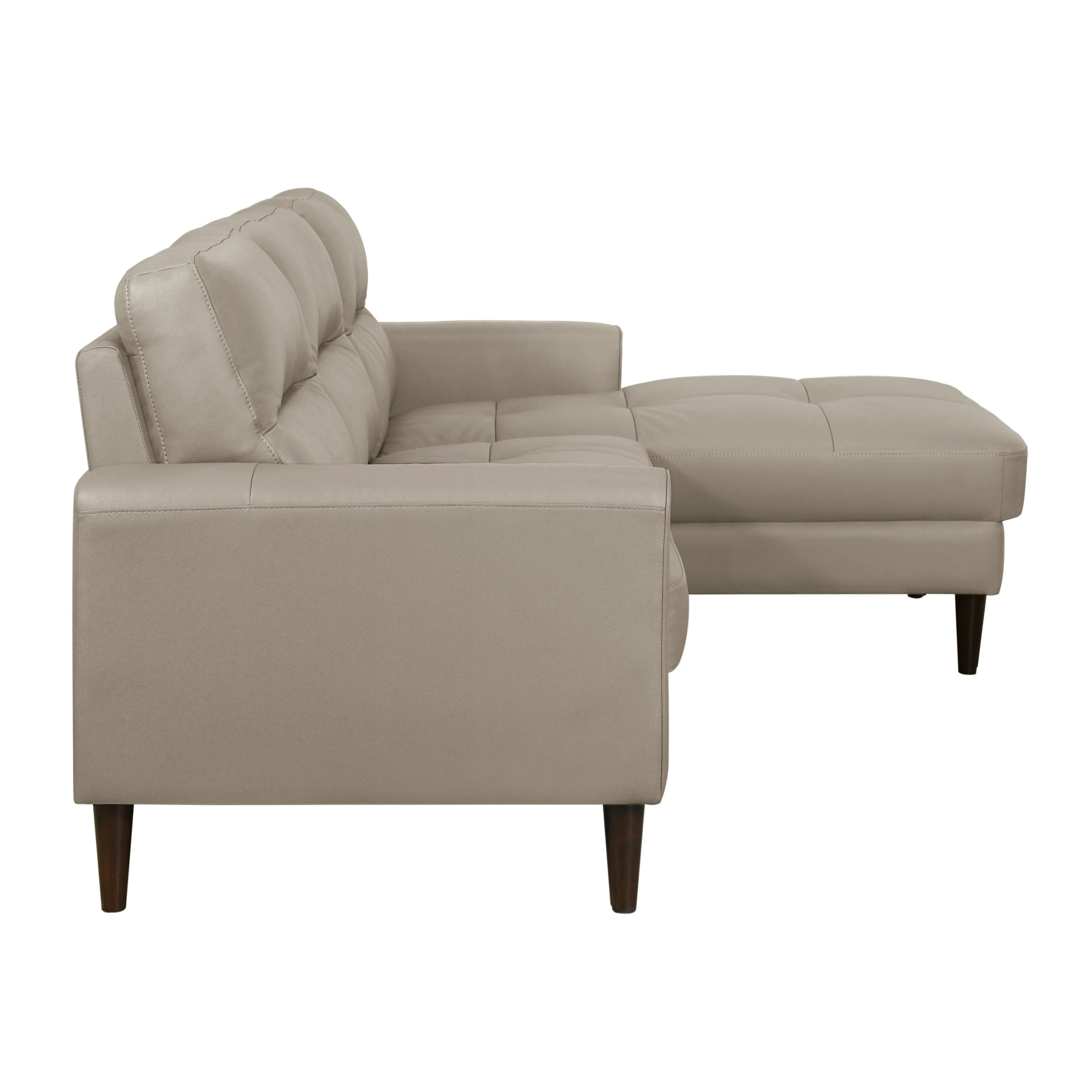 Lewes Latte Leather 2-Piece Sectional with Right Chaise - Image 4