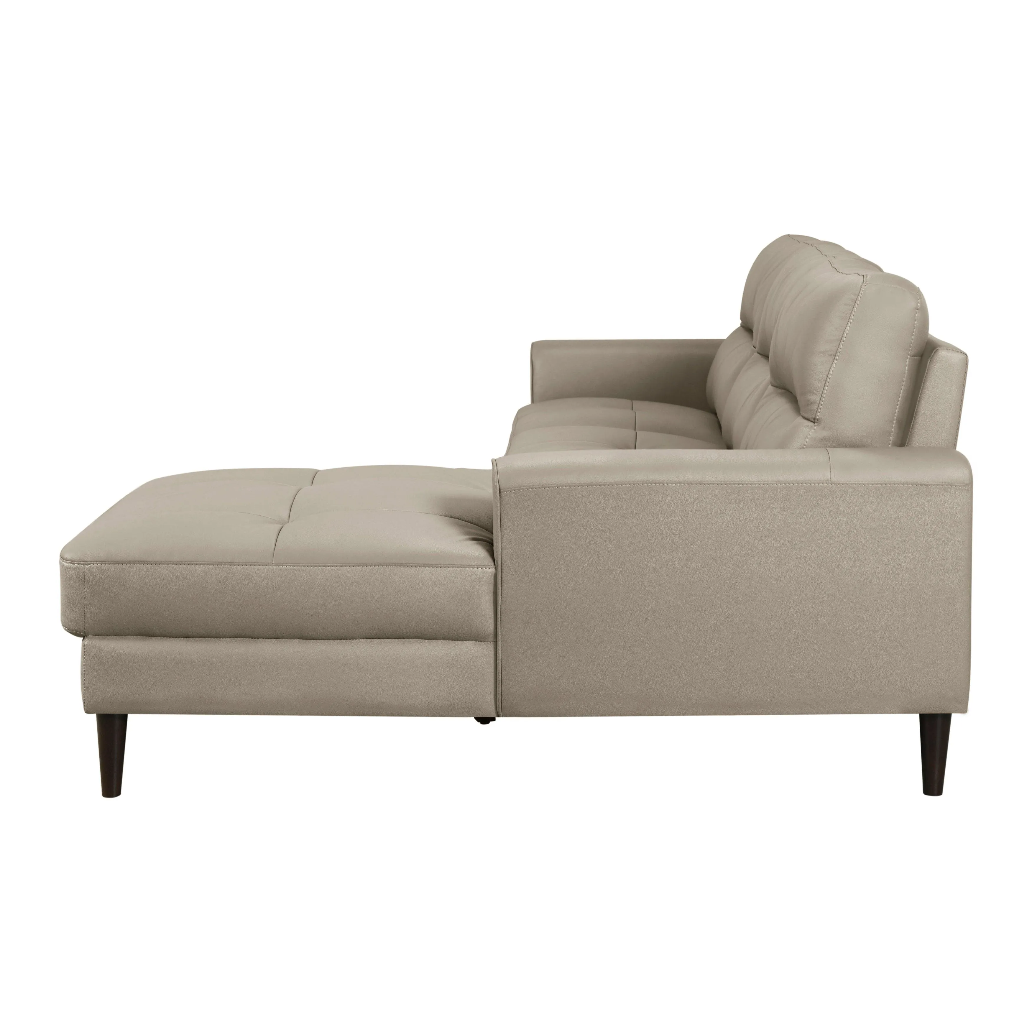 Lewes Latte Leather 2-Piece Sectional with Right Chaise - Image 5