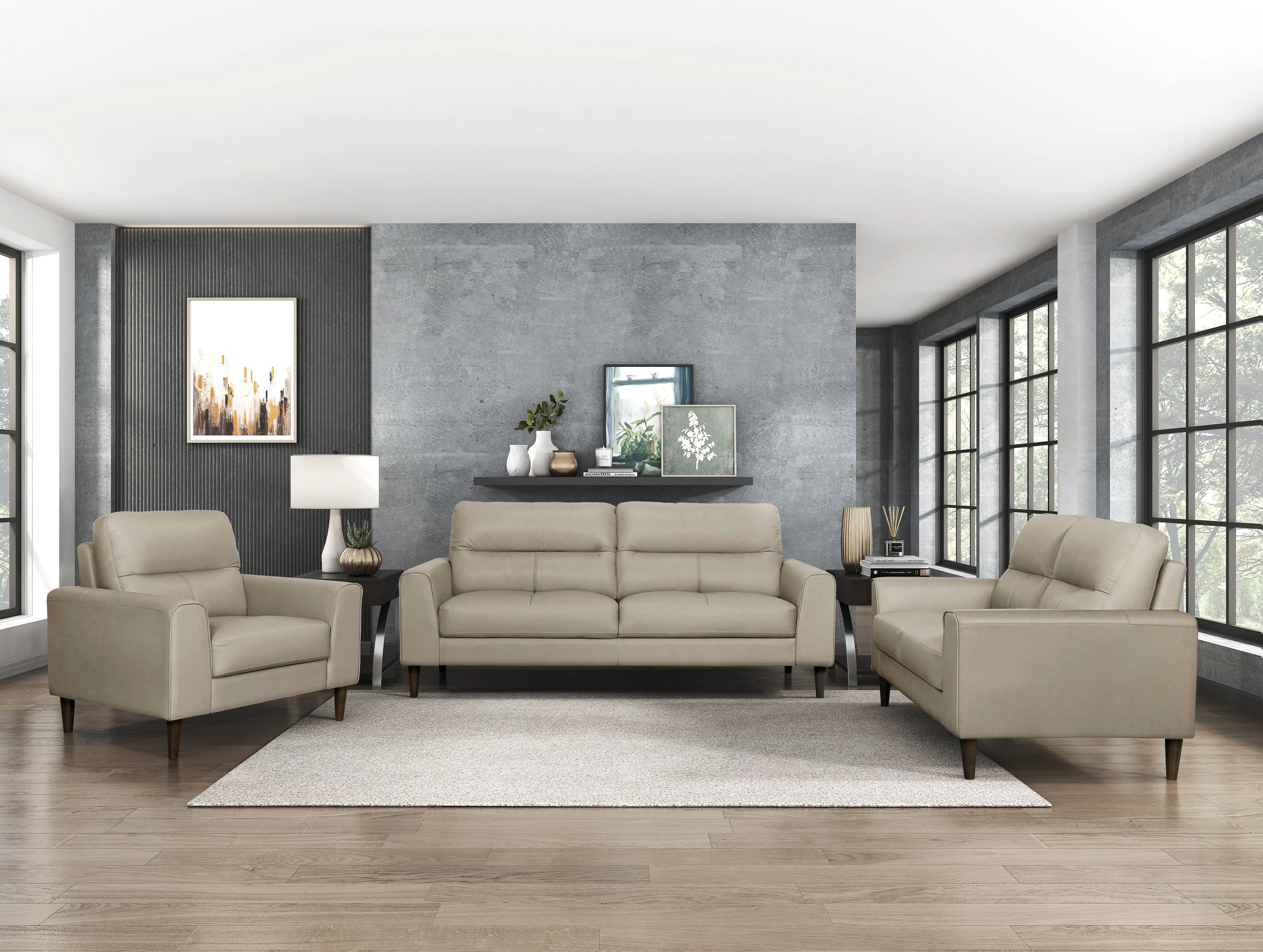 Lewes Latte Leather Chair - Image 2