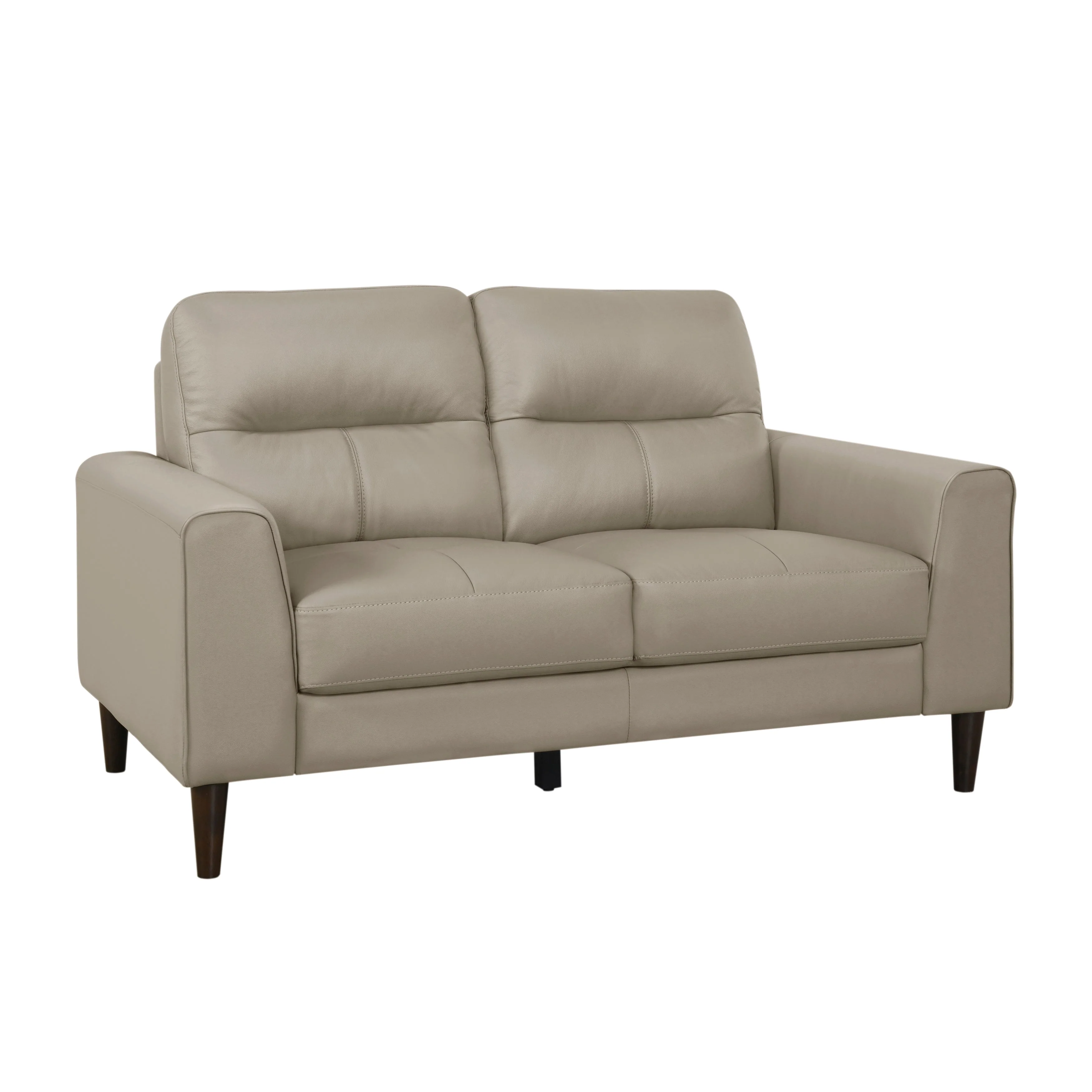 Lewes Latte Leather Loveseat - Image 3