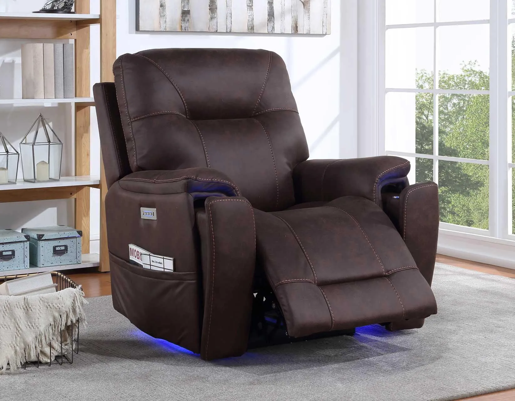 Lexington Canyon Walnut Triple-Power Media Recliner - Image 2
