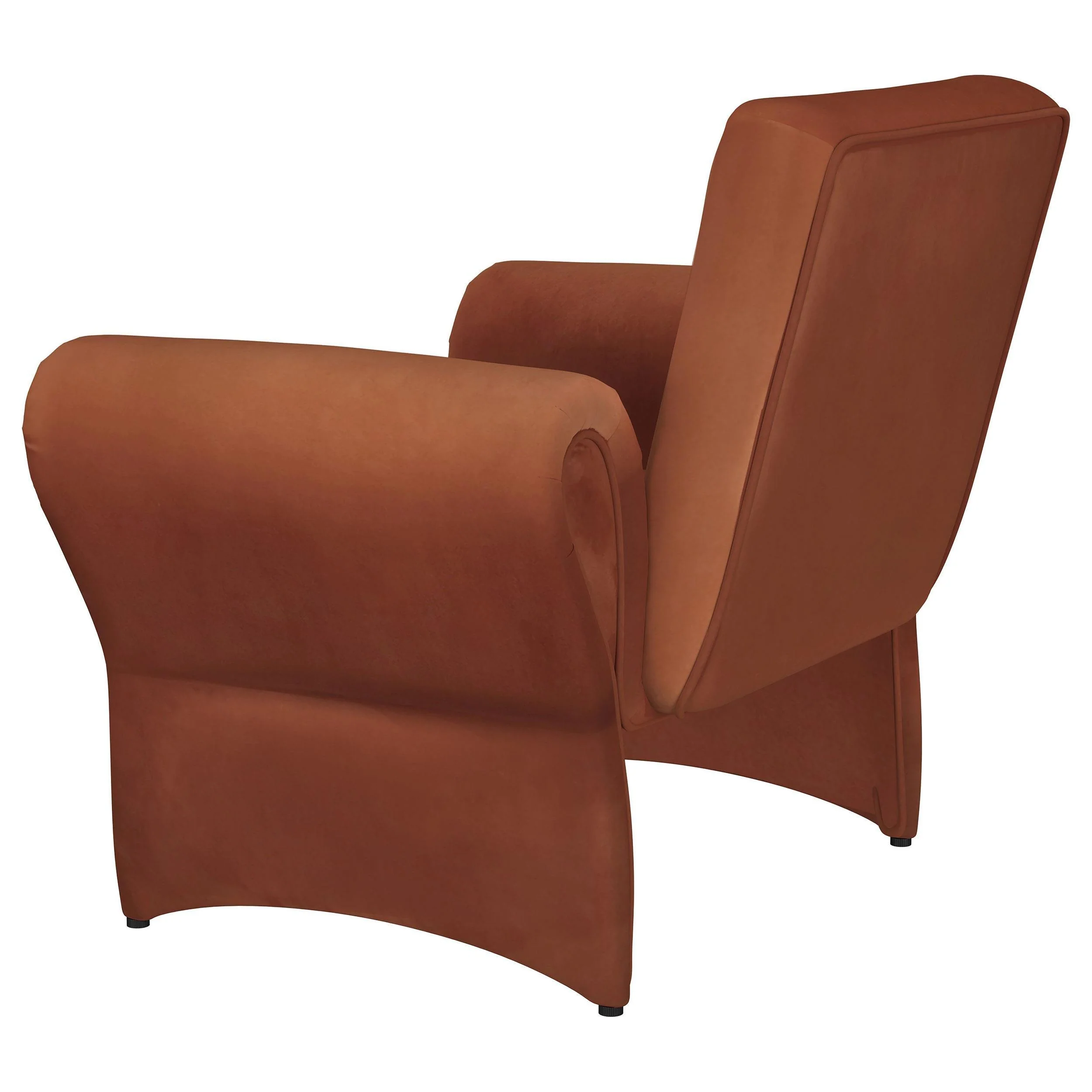 Liana Rust Orange Upholstered Roll Arm Accent Armchair - Image 5